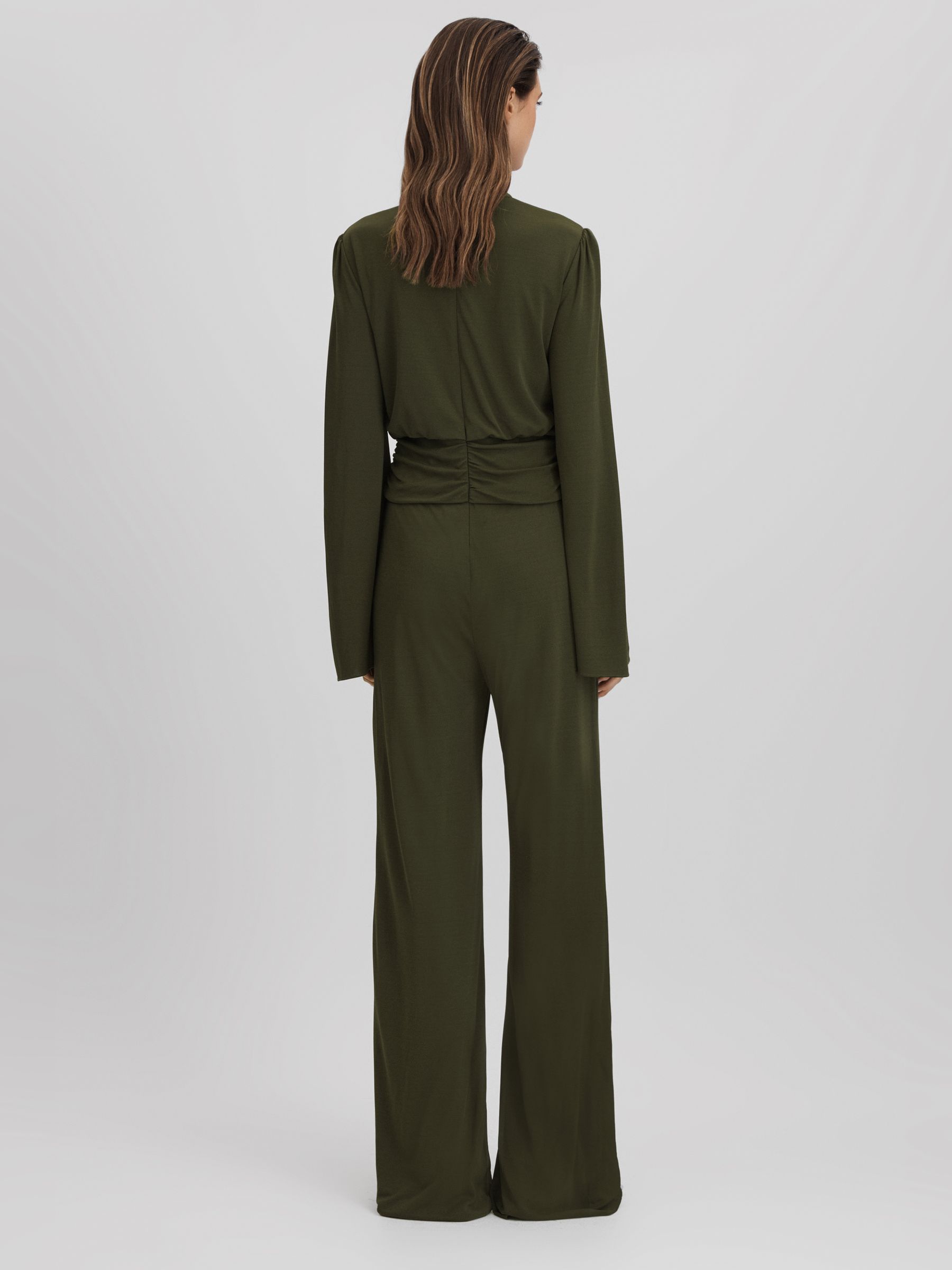 Halston Seaweed Wide Leg Jumpsuit in Seaweed