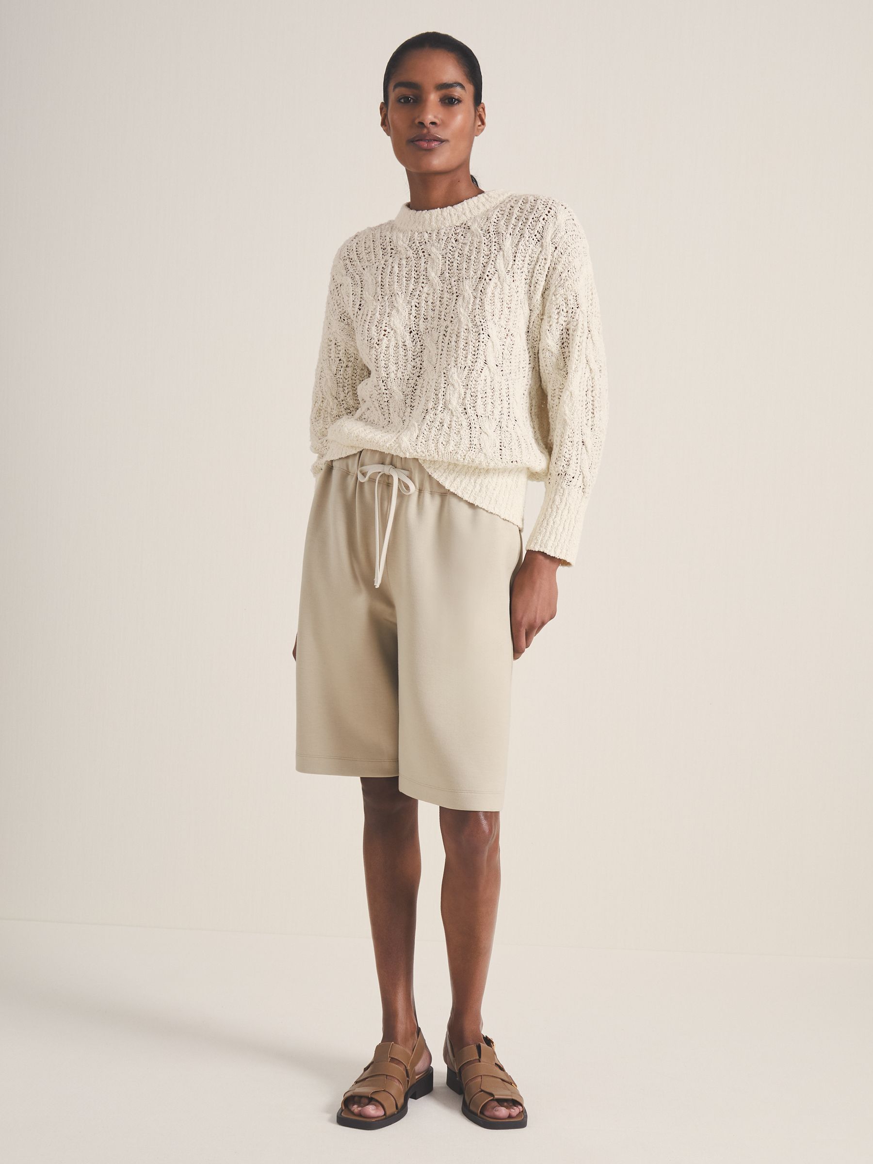 Reiss | Les 100 Ciels Bouclé Jumper in Ivory