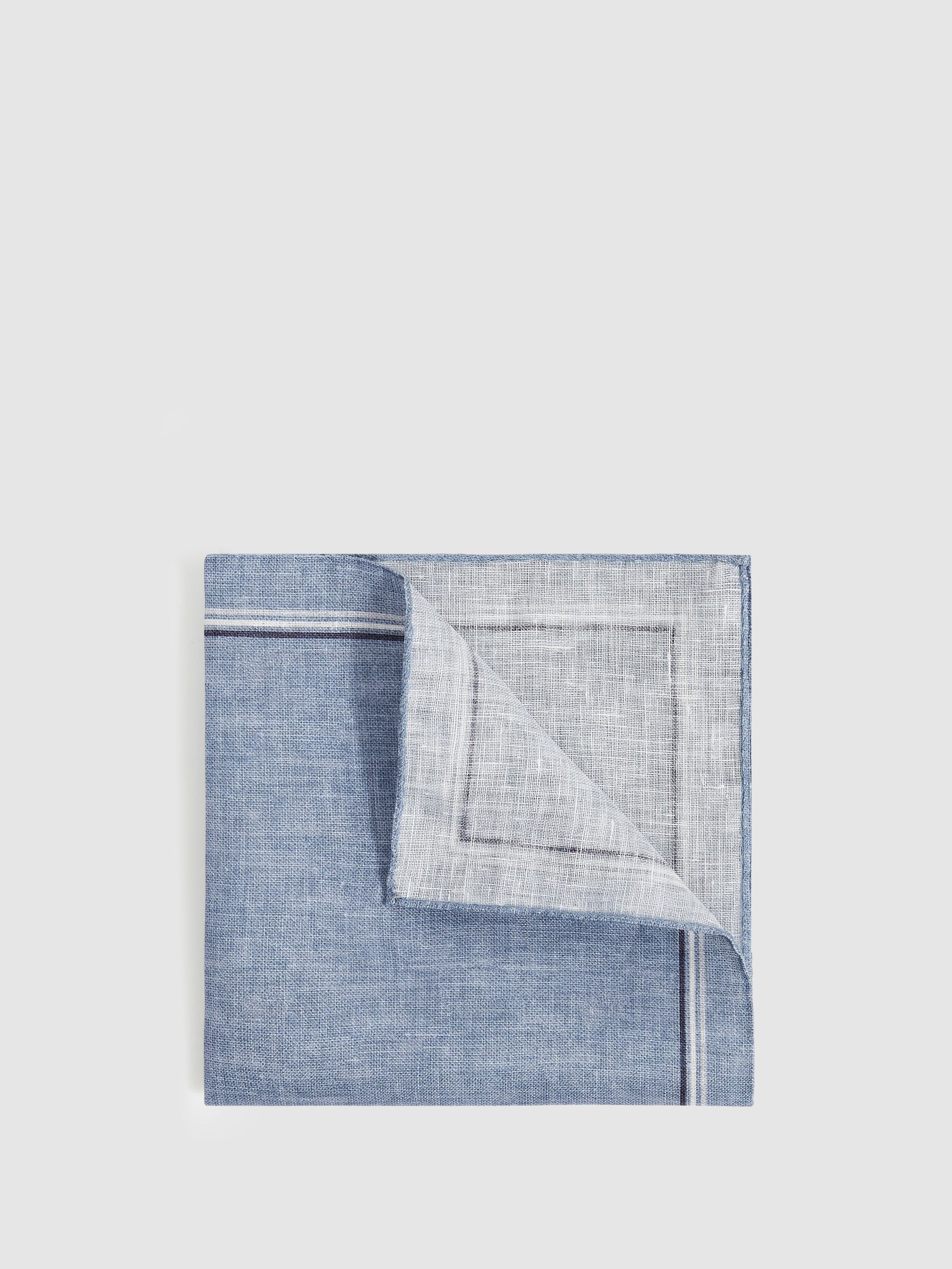 Linen Pocket Square in Soft Blue