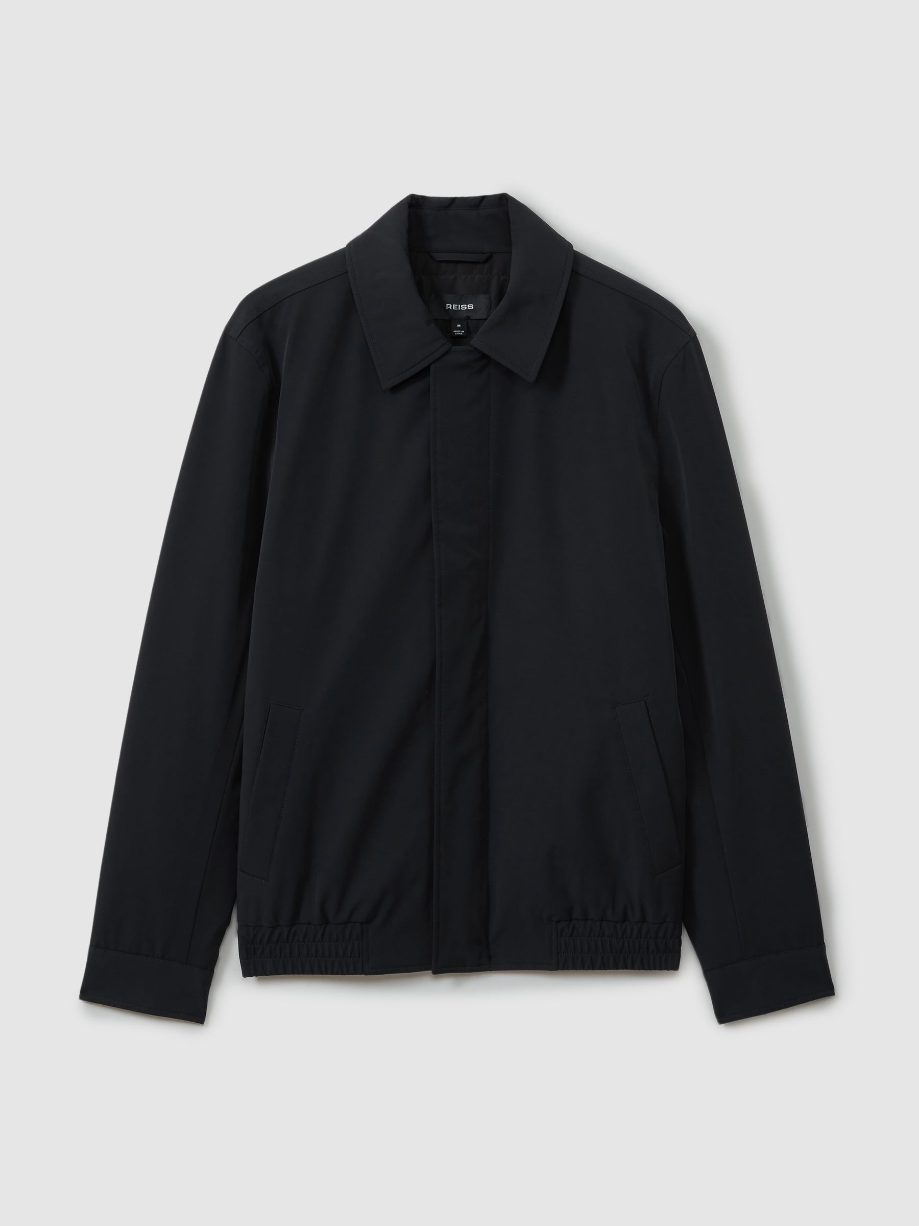 Elasticated Hem Harrington Jacket in Navy