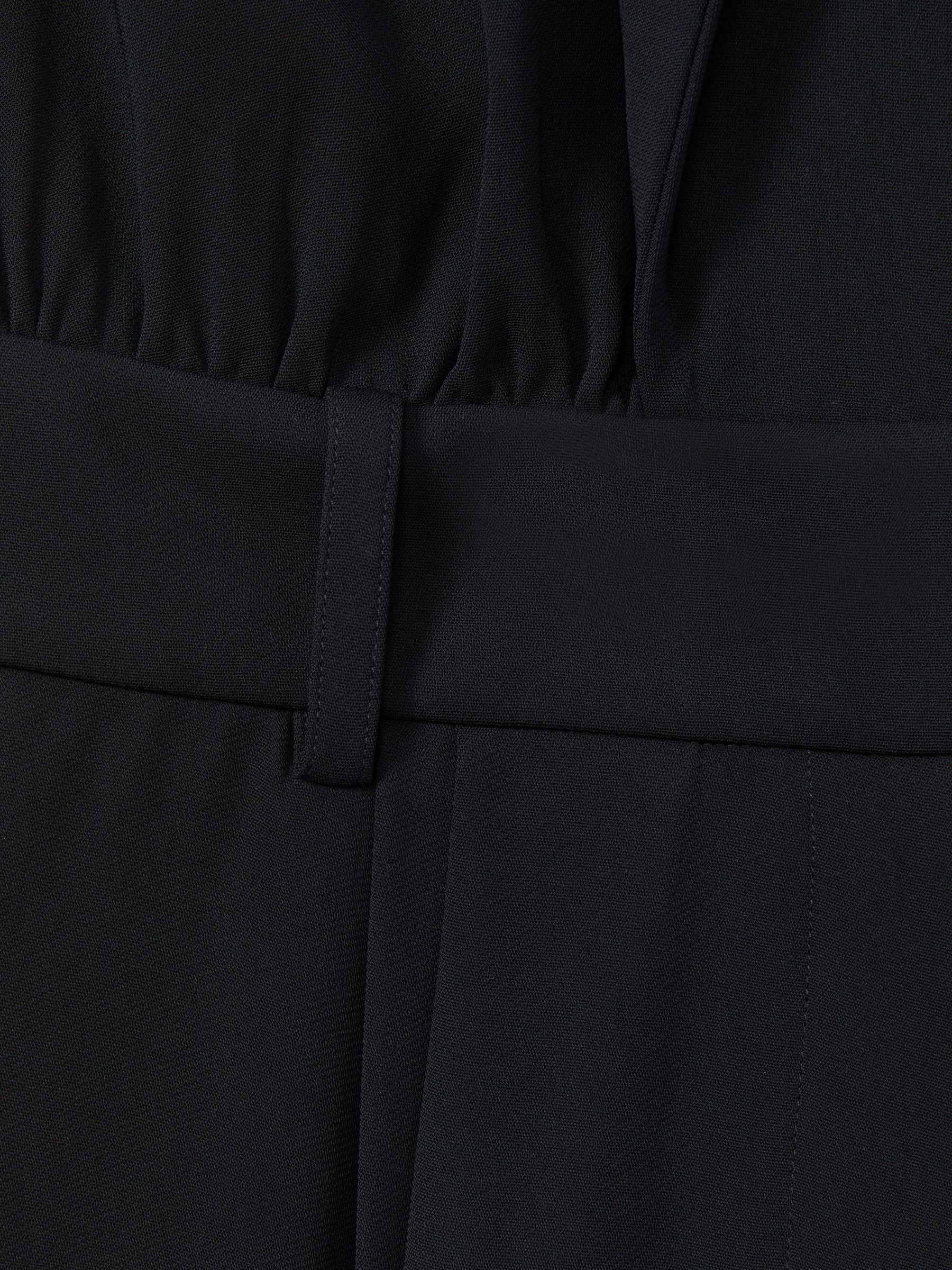 Sara Navy Tux Pleated Jumpsuit