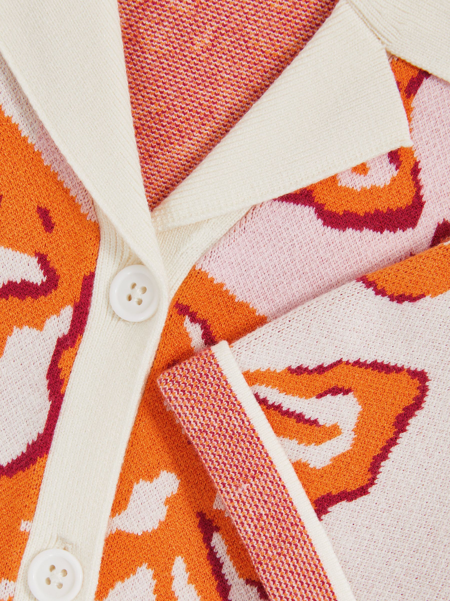 13-14 yrs Floral Intarsia Knit Top in Pink