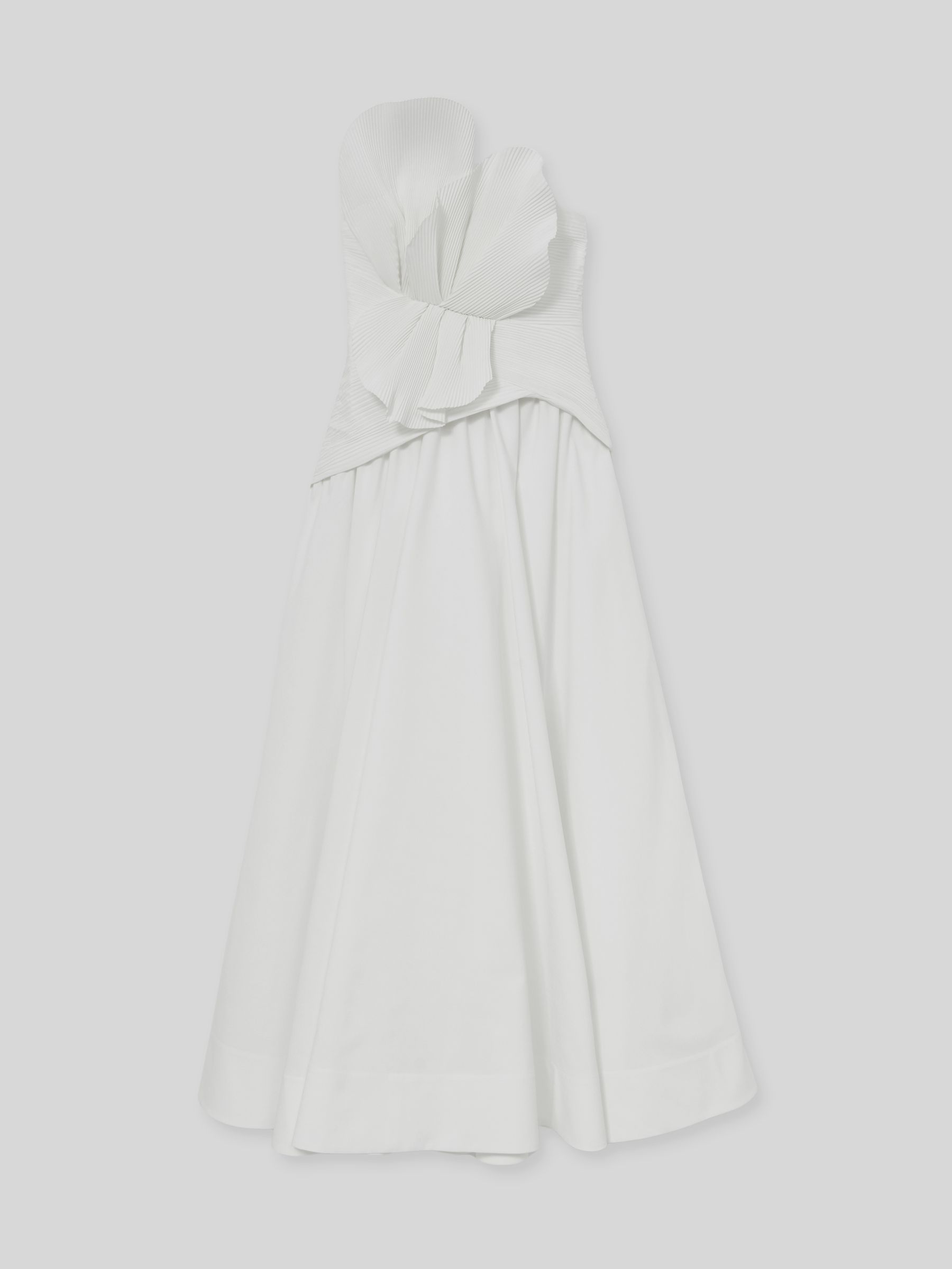 Acler Ivory Plissé Fan Strapless Maxi Dress in Ivory