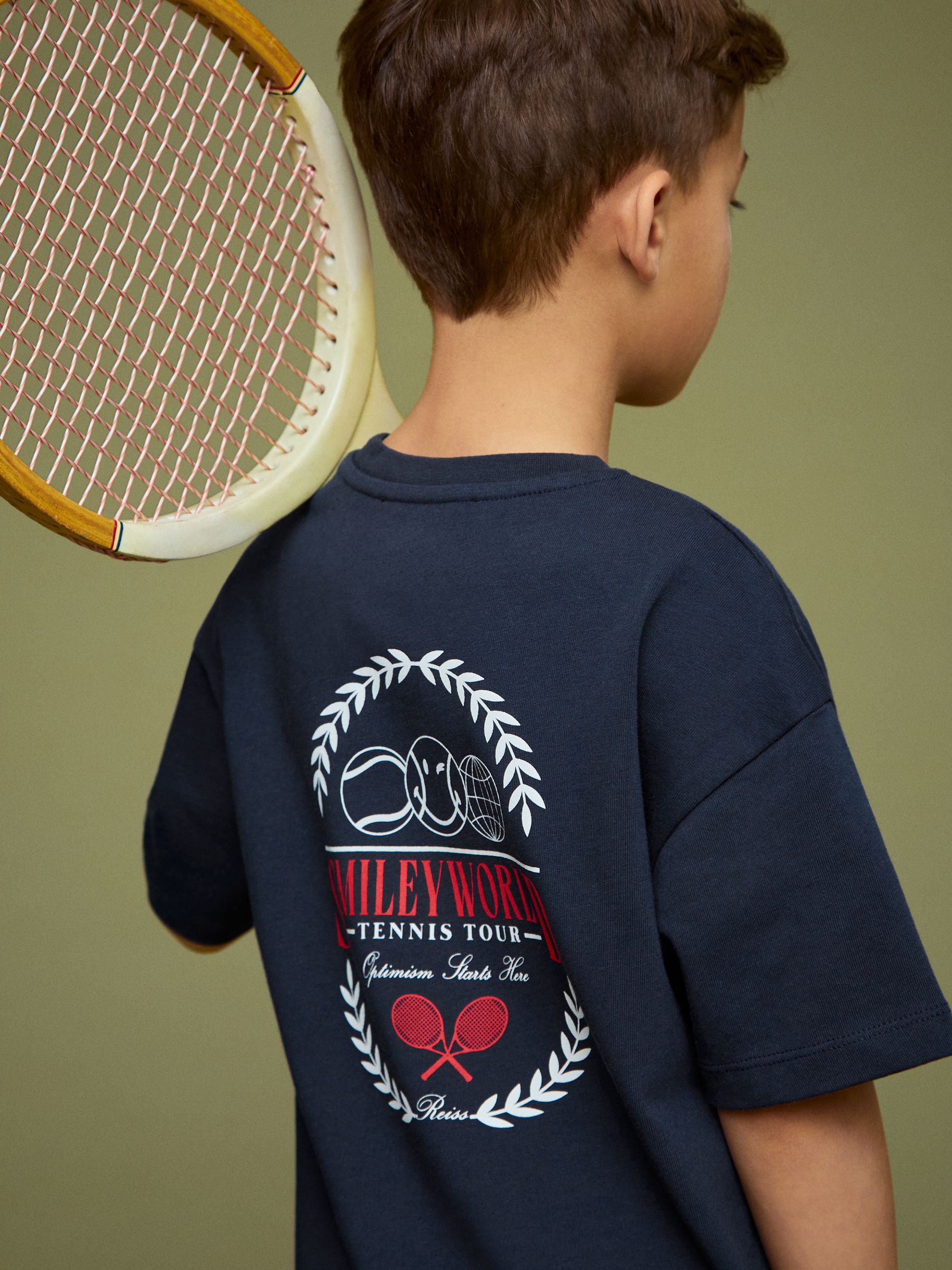 9-13 yrs SmileyWorld | Reiss Oversize T-Shirt in Navy