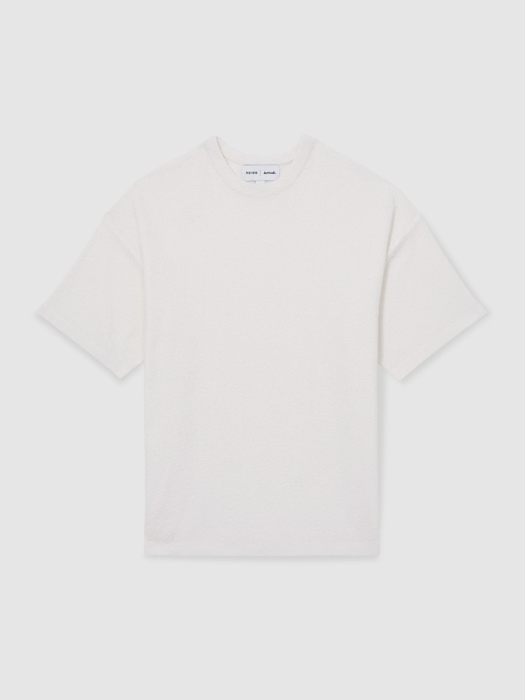 Reiss | Les 100 Ciels Bouclé T-Shirt in Ivory