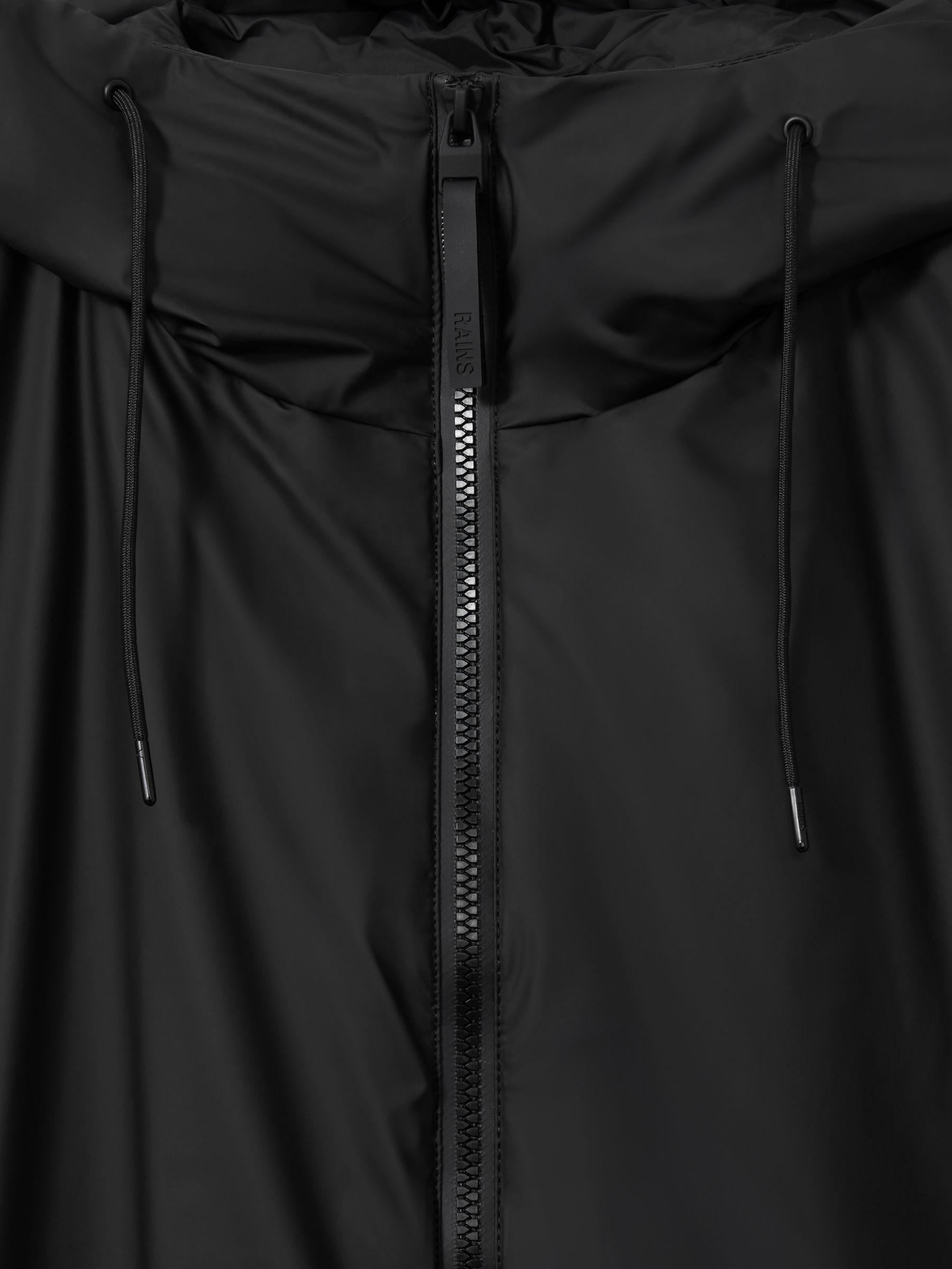 Rains Long Hooded Insulated Jacket in Black