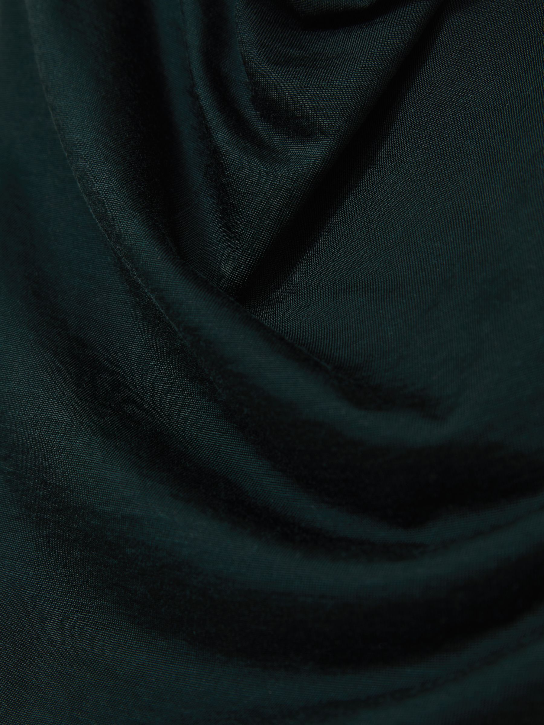 Cotton-Blend Cowl-Neck Sleeveless Top in Green