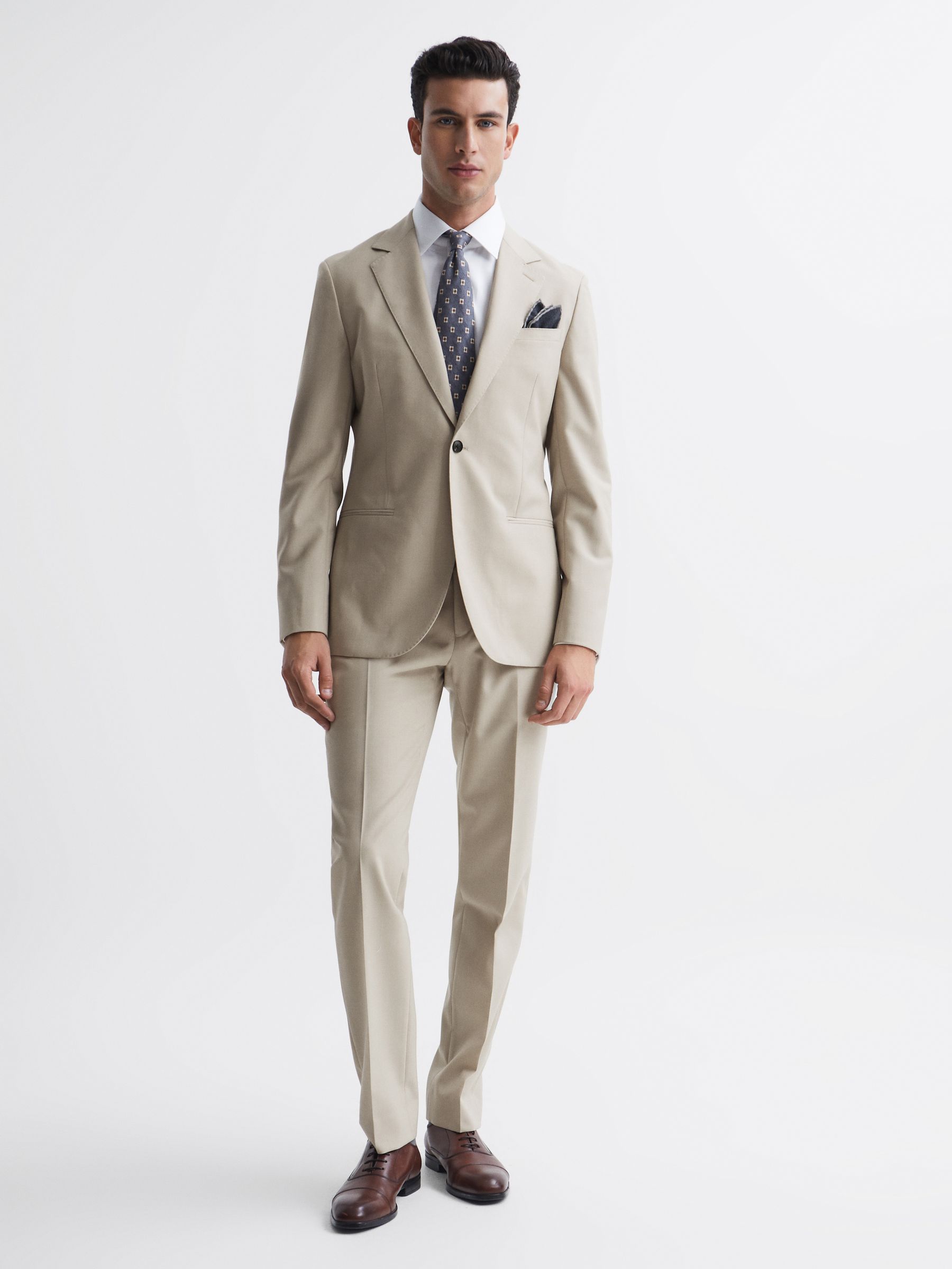 Fine Stone Modern Fit Single Breasted Wool Blazer