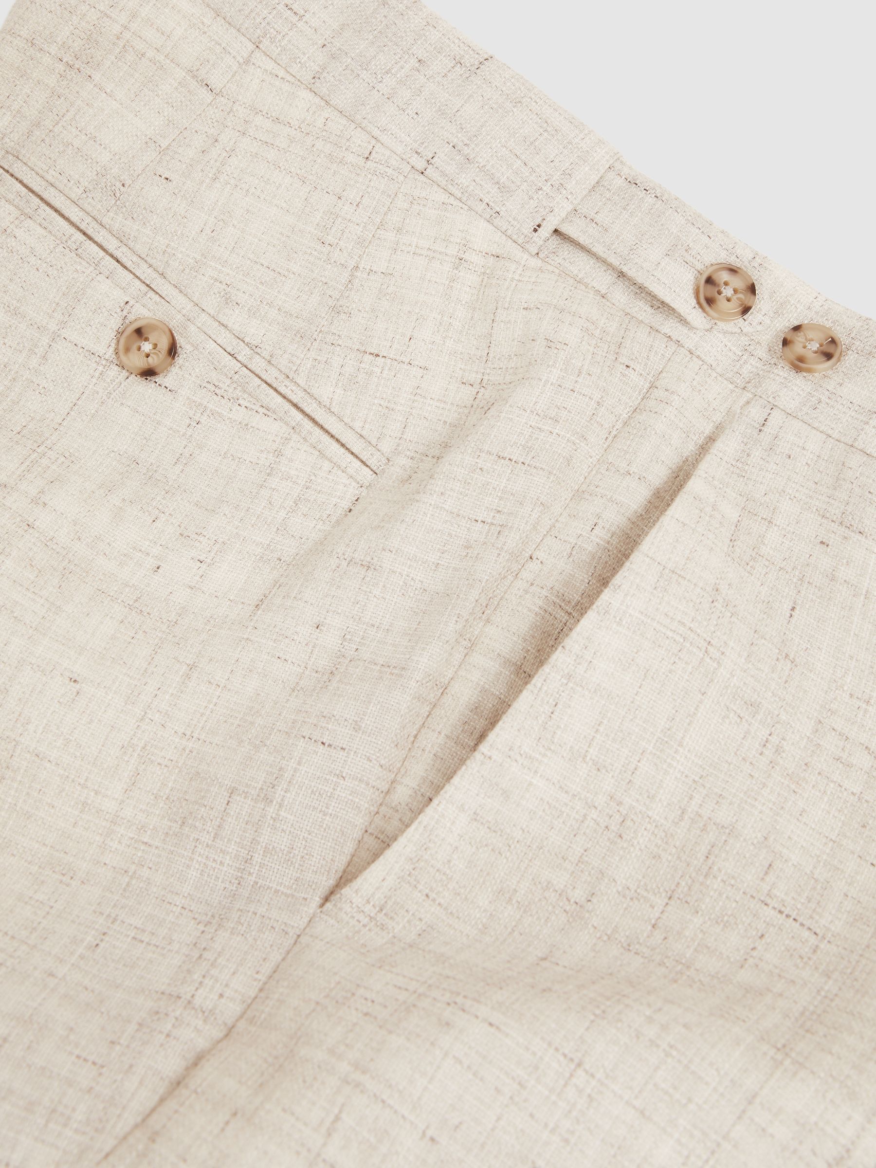 Linen-Cotton Slim-Fit Suit Trousers in Stone
