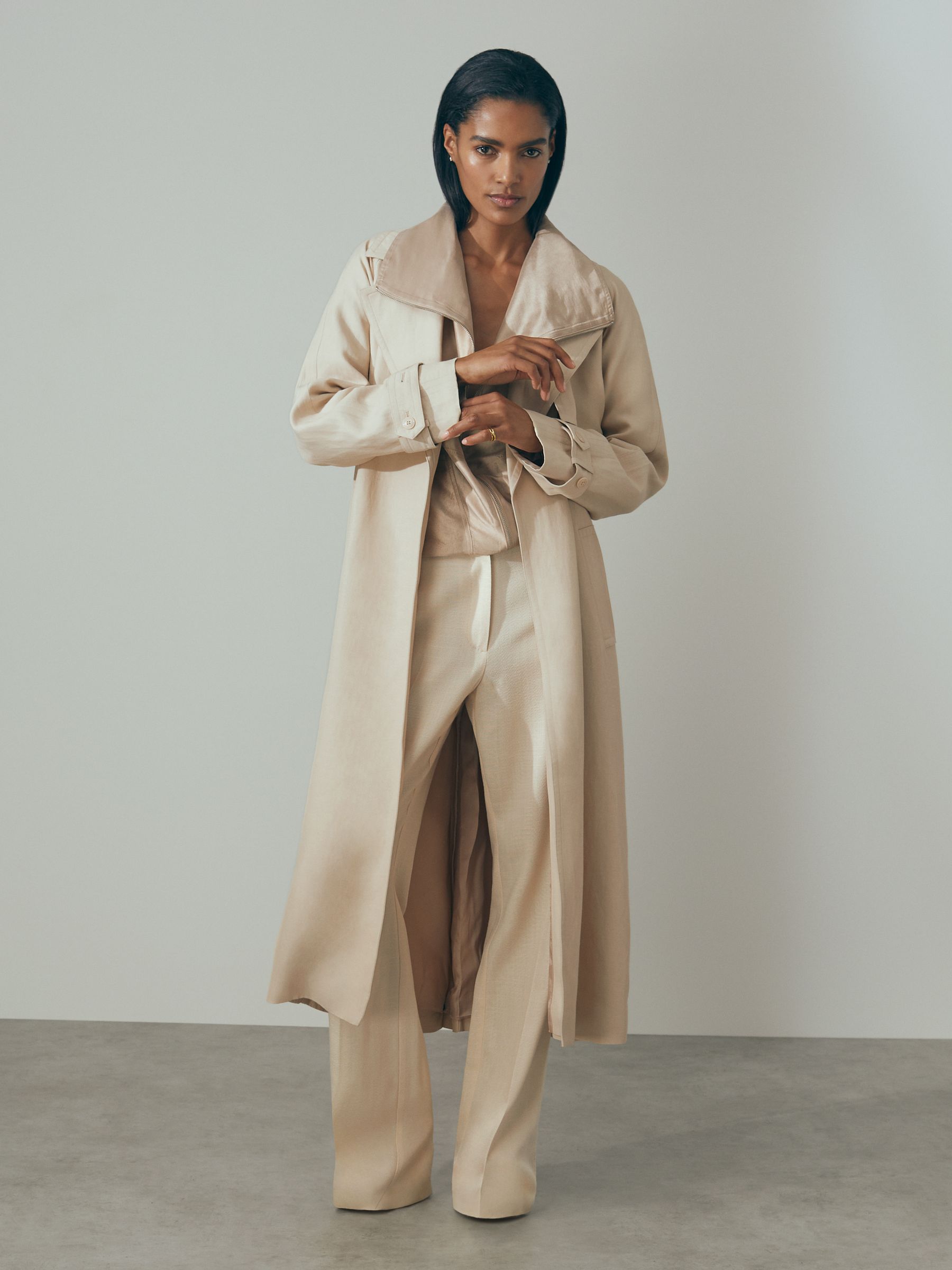 Atelier Belted Trench Coat in Blush