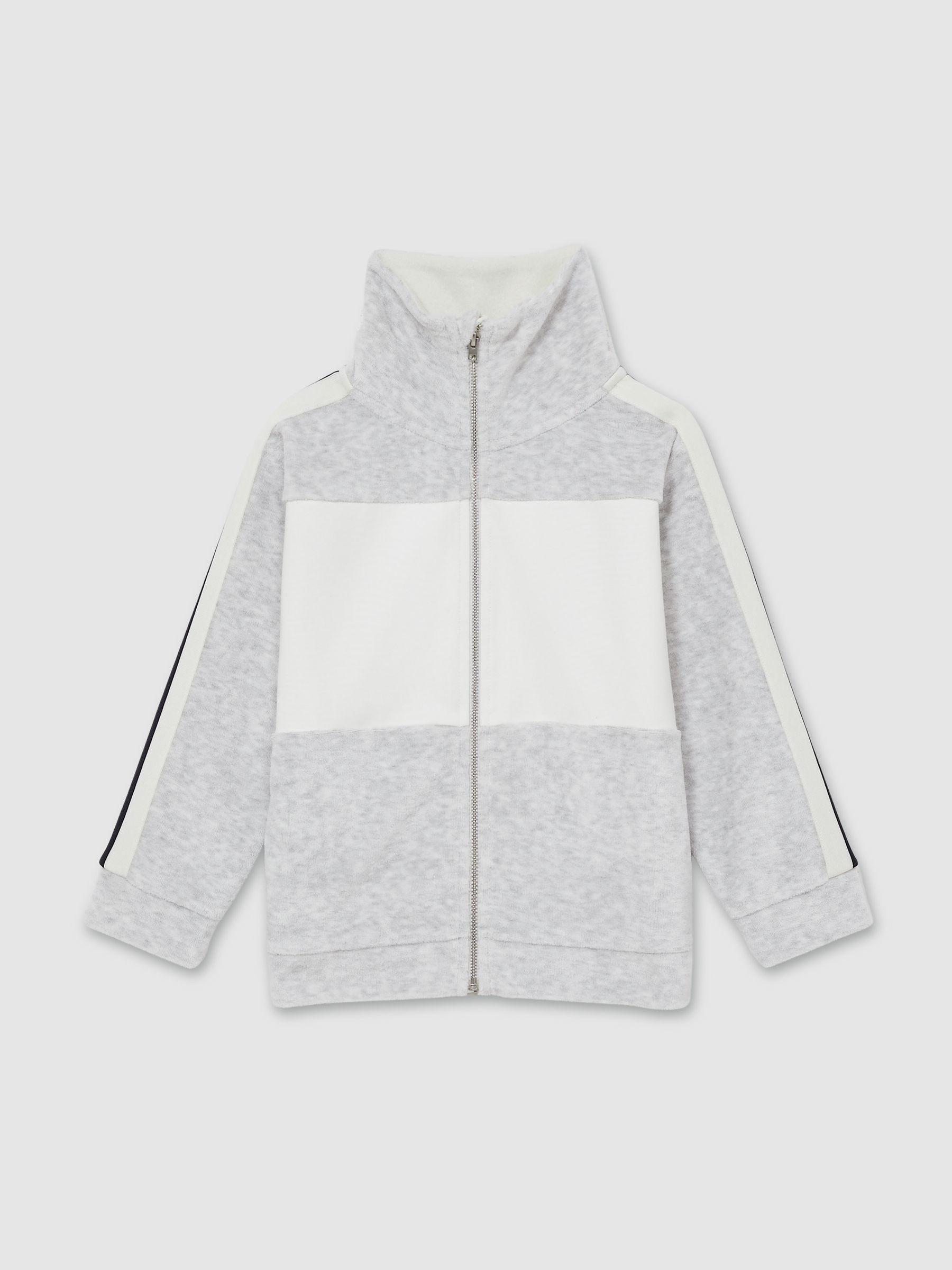 13-14 yrs Velour Panelled Tracksuit Top in Grey