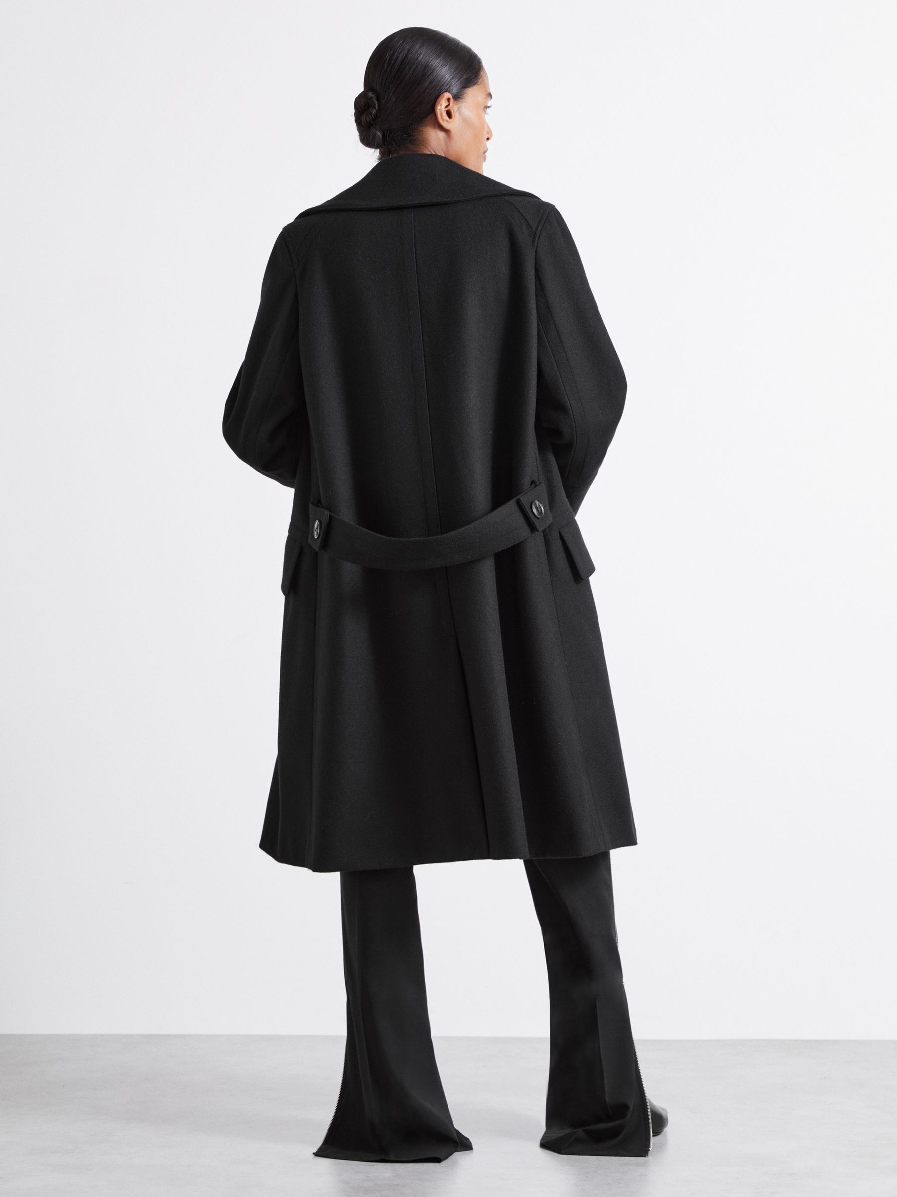 Atelier Felted Trapeze Coat in Black
