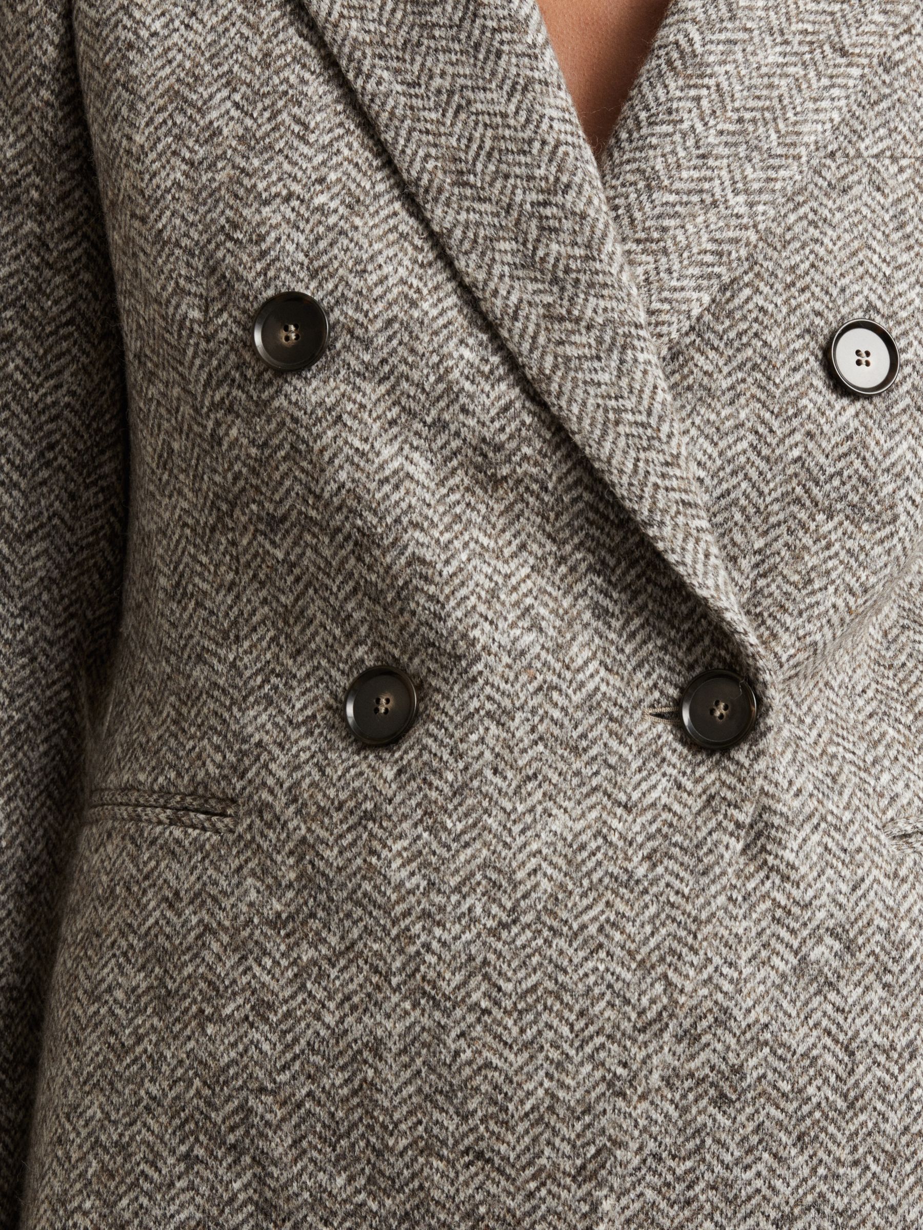 Wool and Cotton-Blend Tweed Suit Jacket in Grey