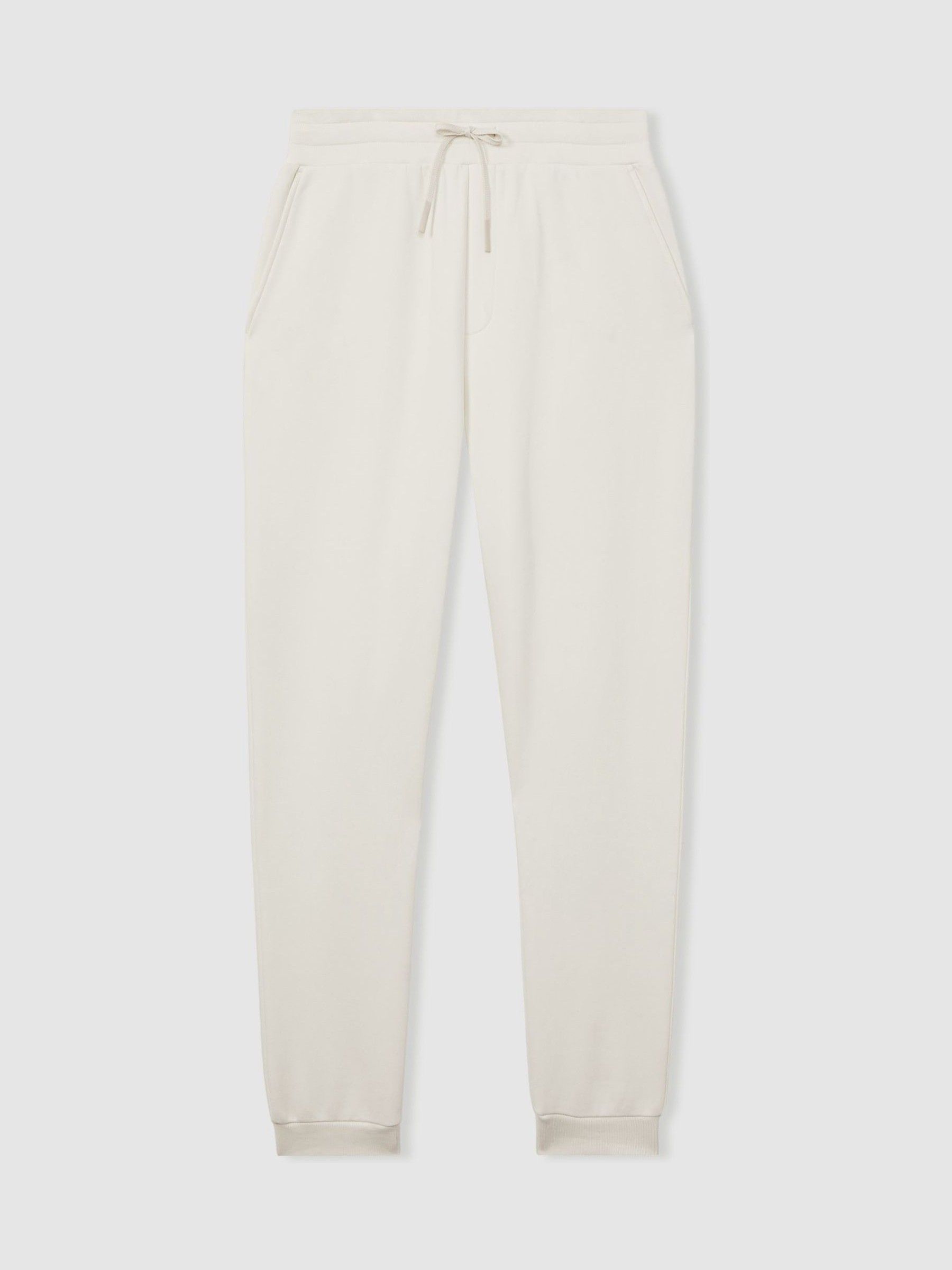 Cotton-Blend Jersey Joggers in Off White