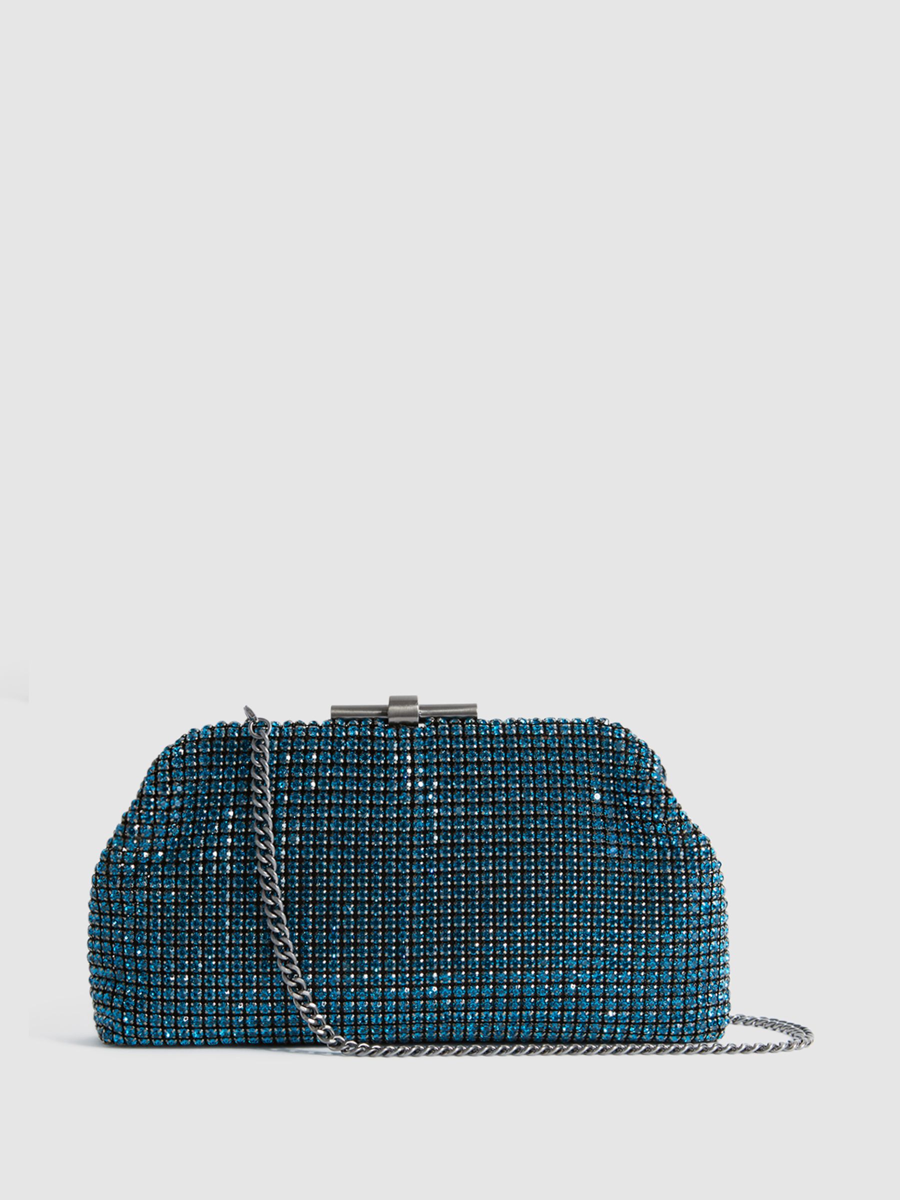 Embellished Clutch Bag in Teal