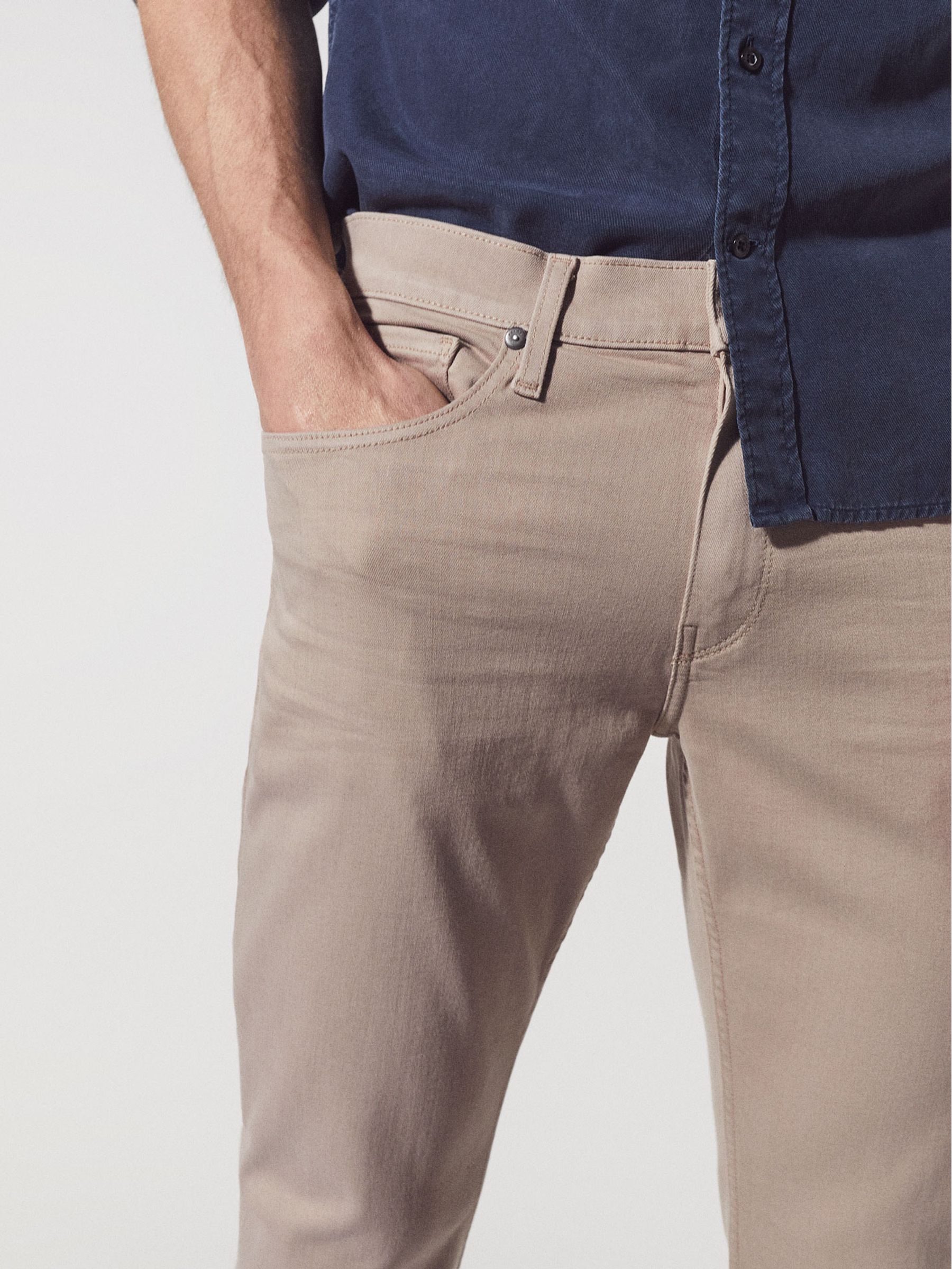 Paige High Stretch Slim Straight Fit Jeans in Stone