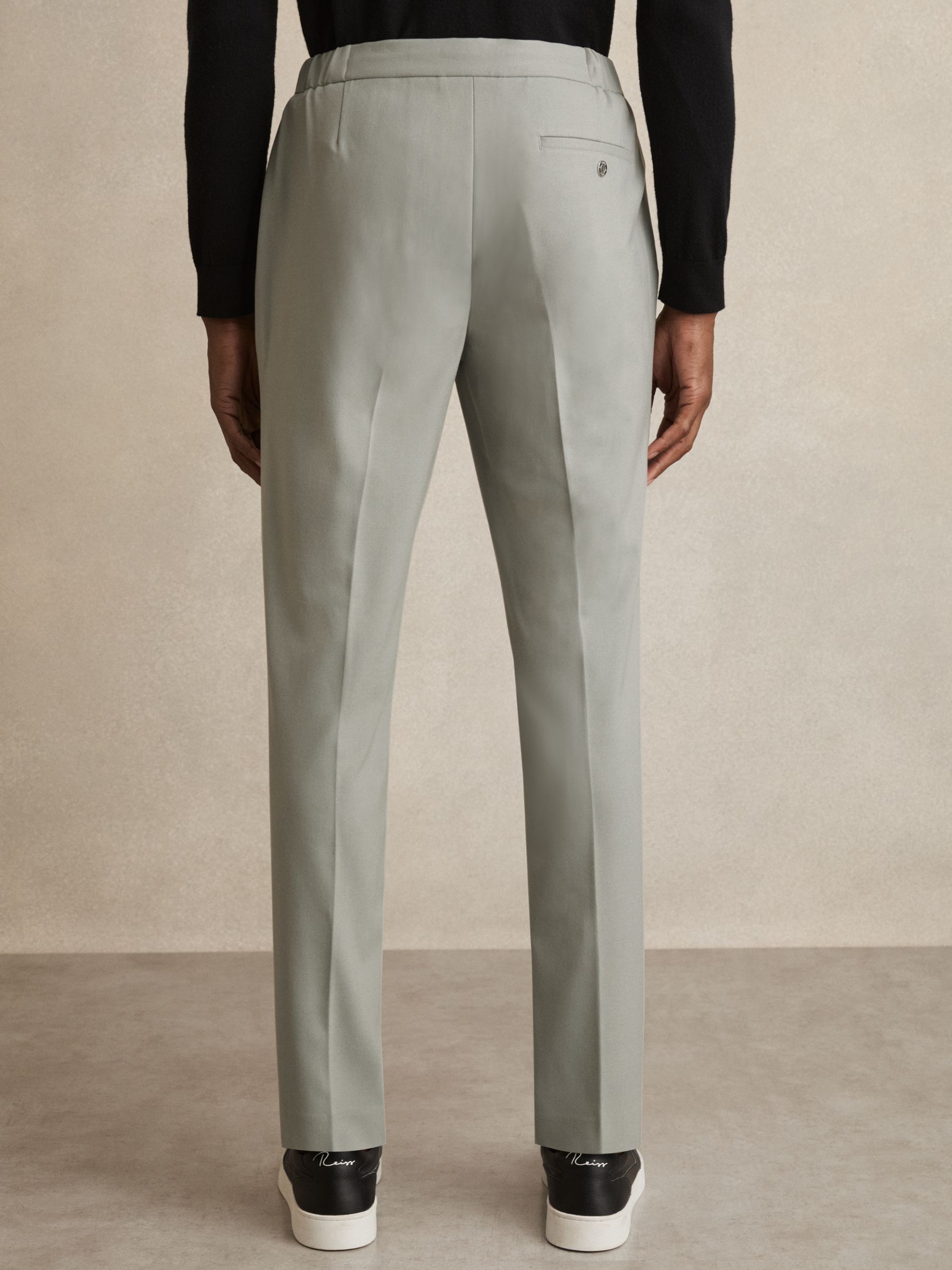 Slim-Fit Drawcord Trousers in Sage