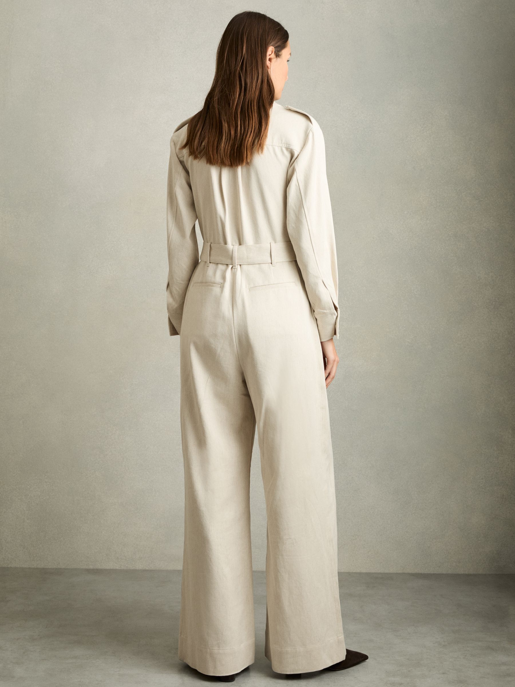 Wide Leg Utility Jumpsuit in Cream