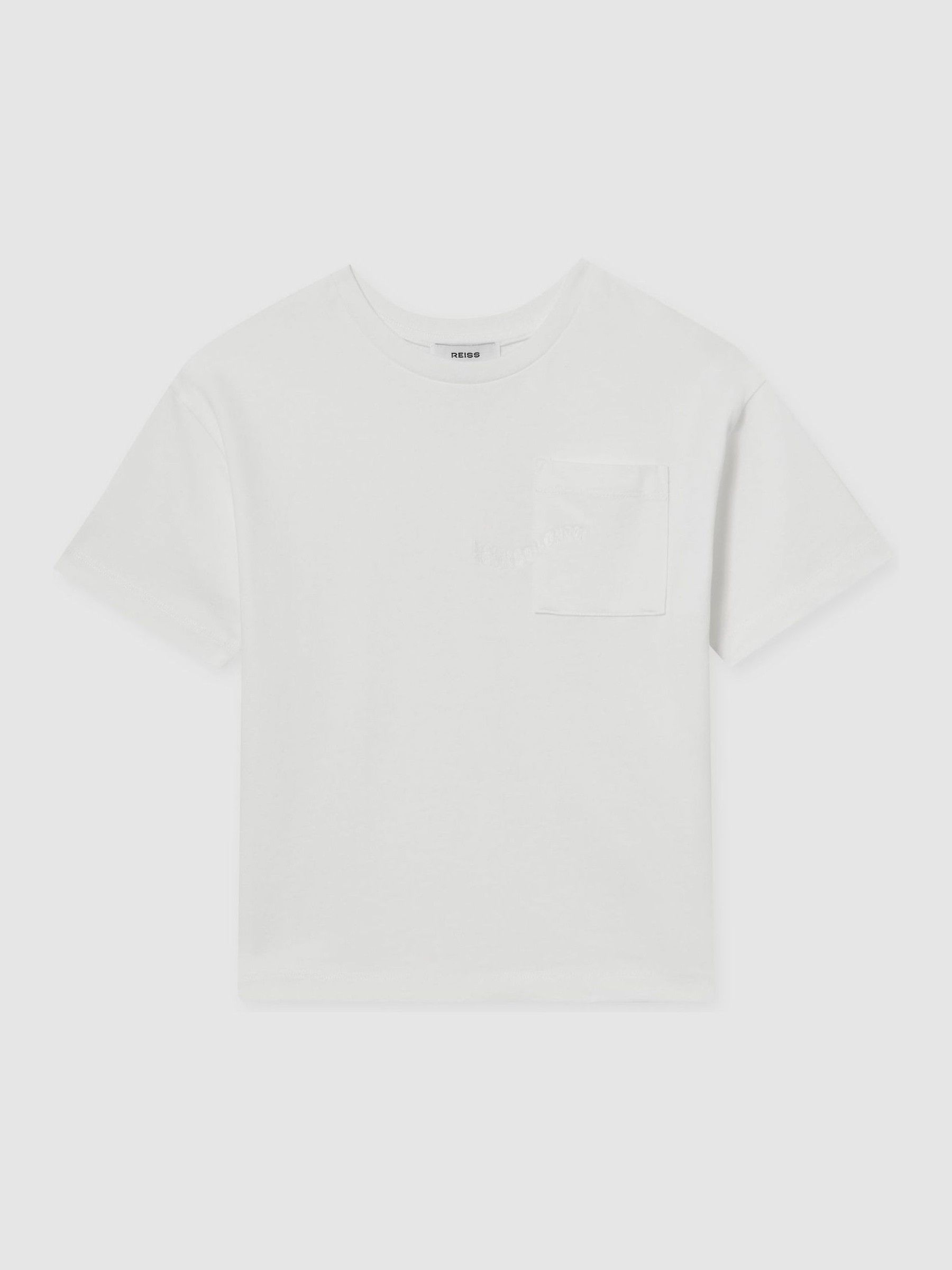 3-9 yrs Cotton Palm-Embroidery Oversize T-Shirt in Off White