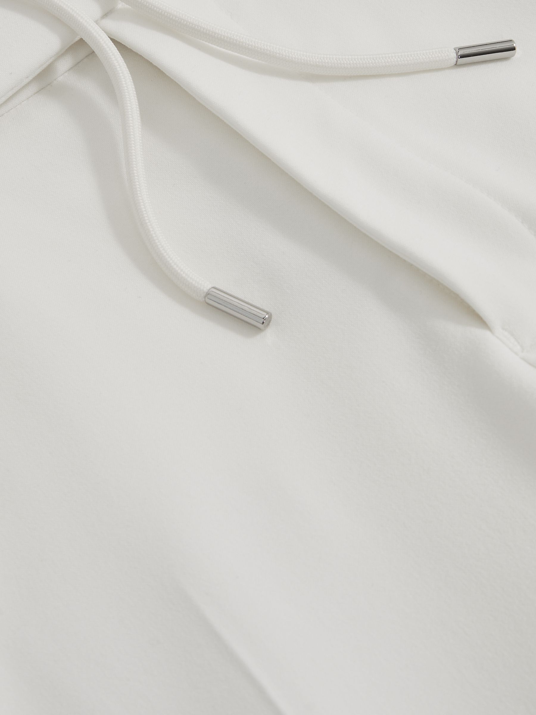 Stretch Slim Fit Drawstring Trousers in White