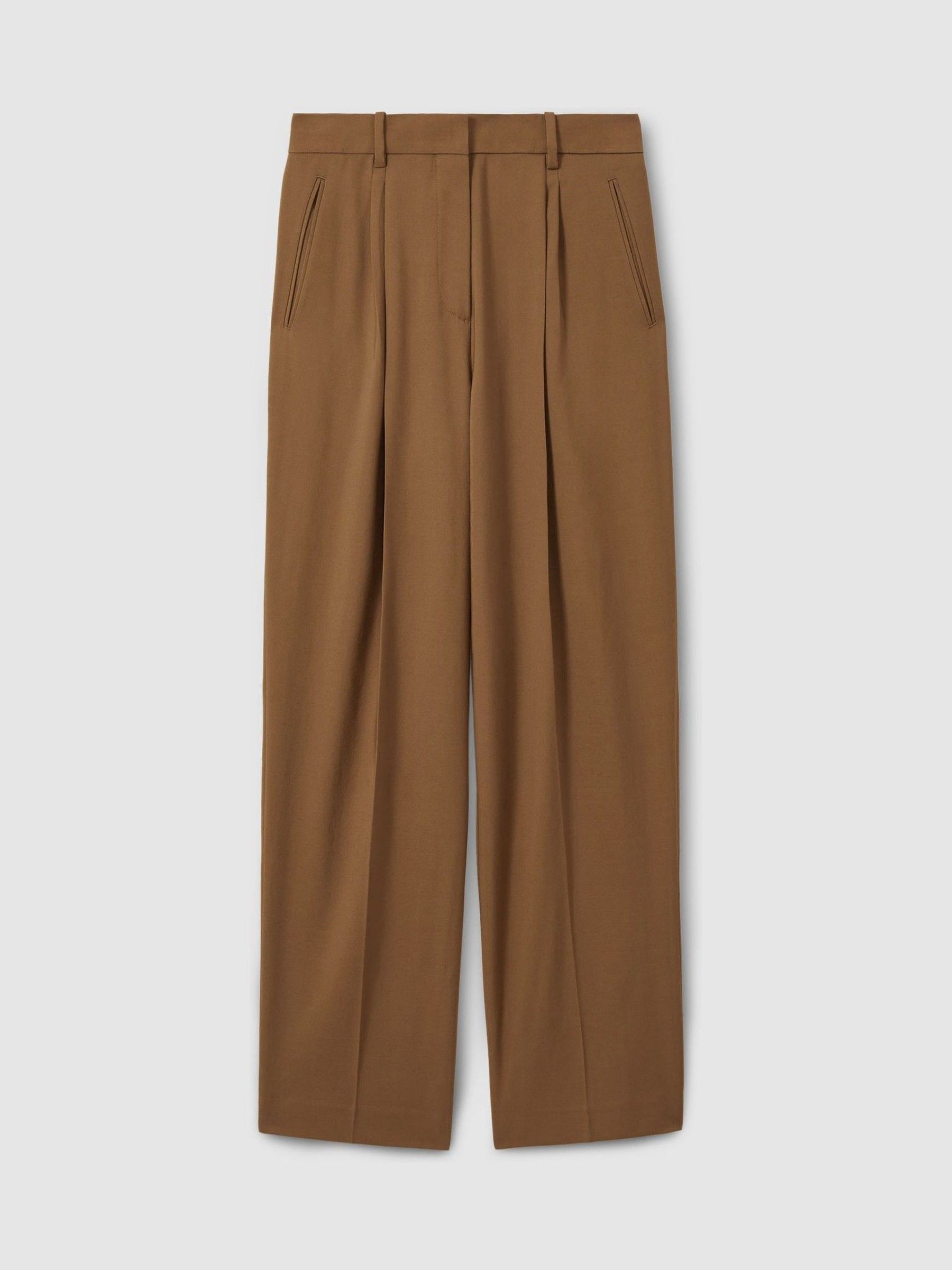 Atelier Virgin-Wool Tapered Trousers in Camel