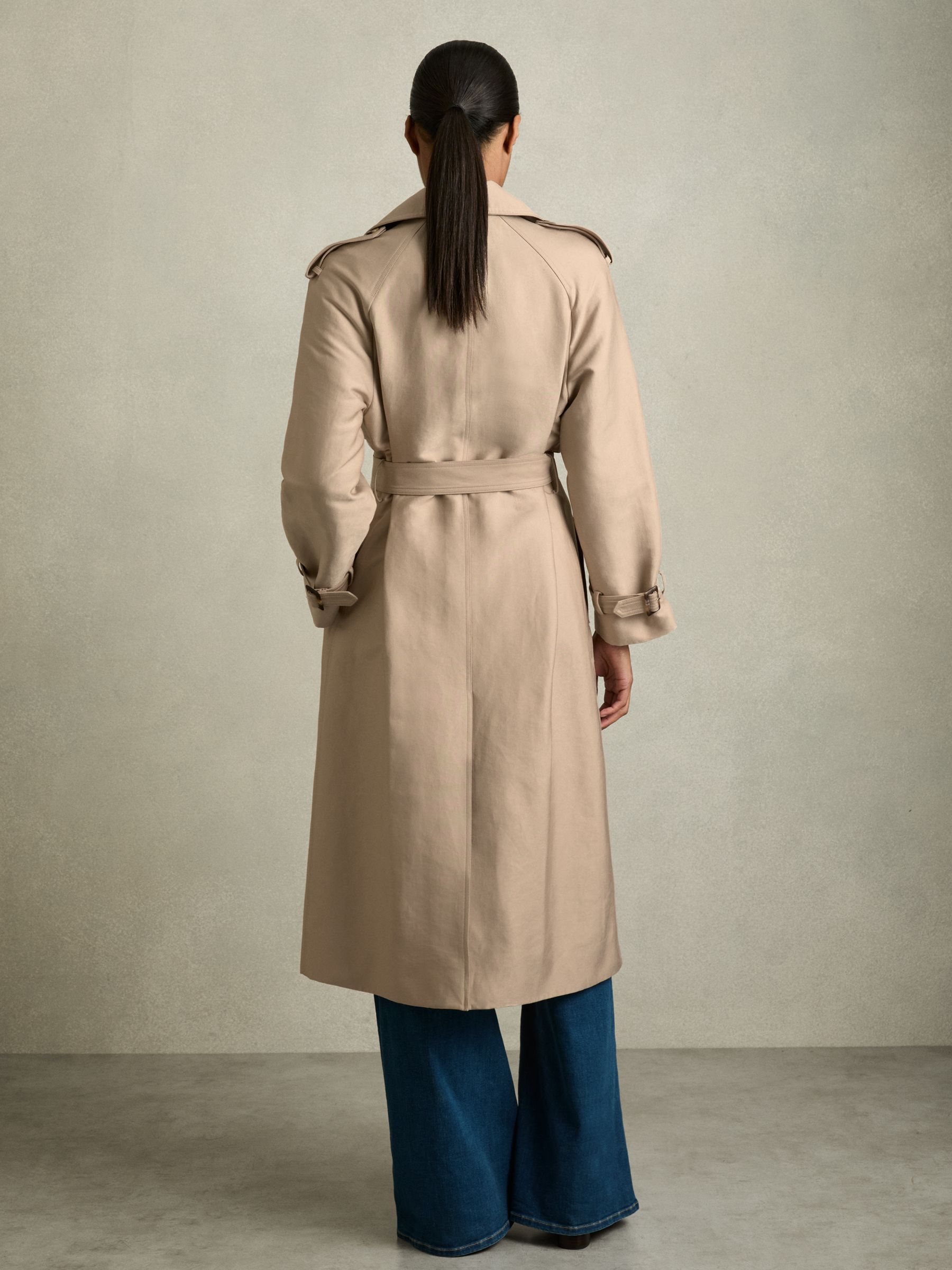 Gabardine Trench Coat with Cotton in Neutral