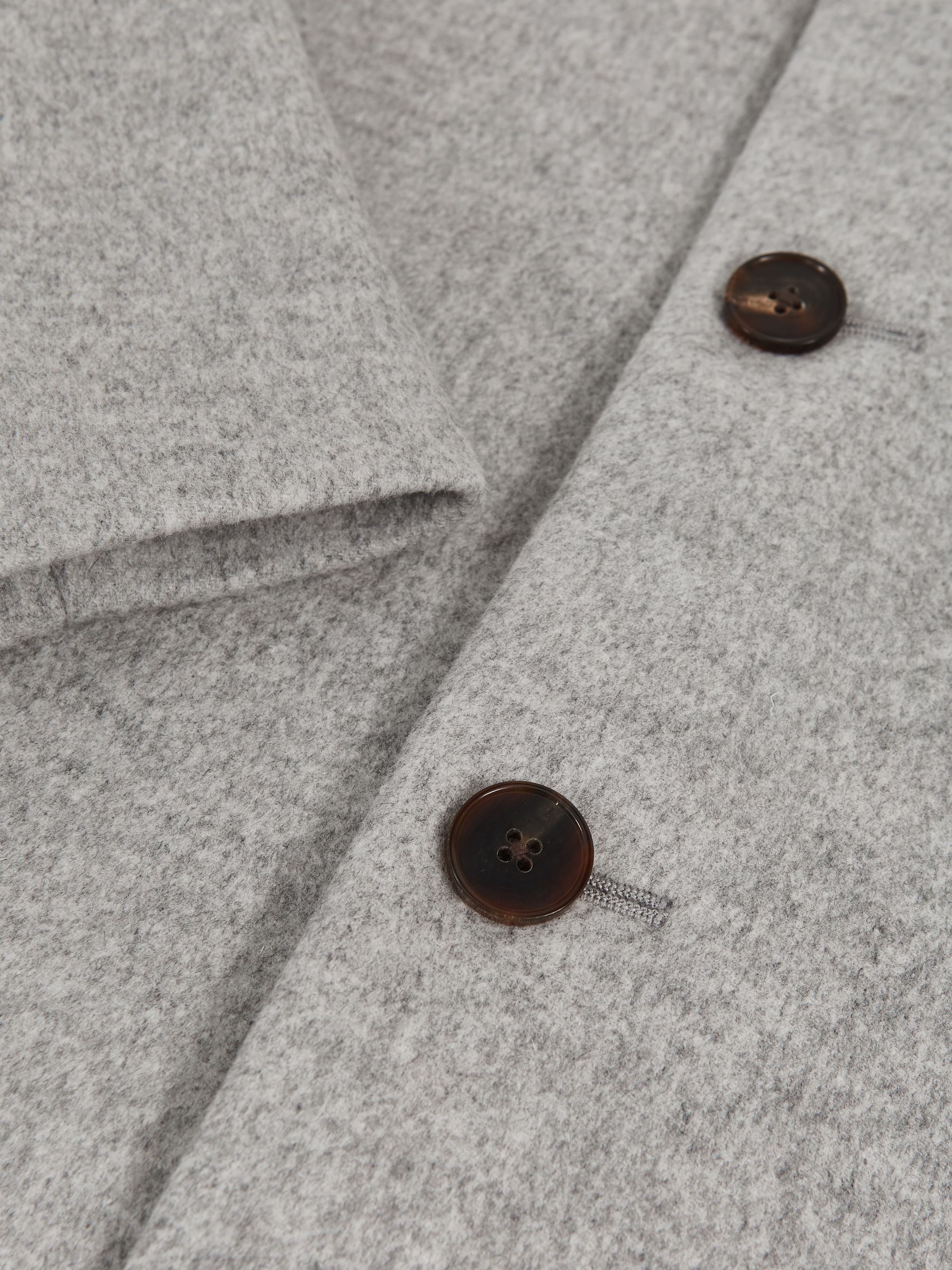 Wool-Blend Single-Breasted Overcoat in Soft Grey