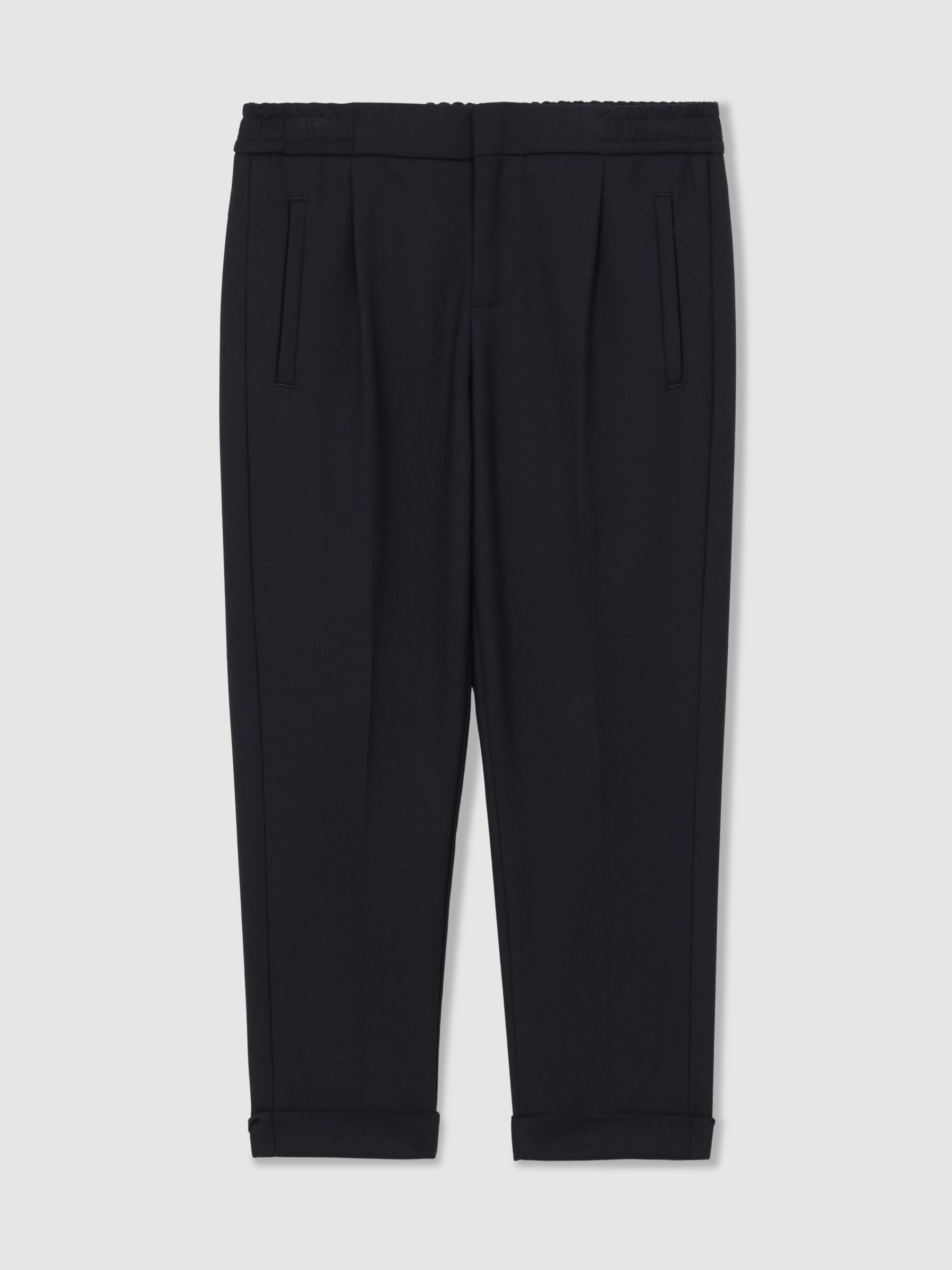 3-9 yrs Relaxed-Fit Pleated Tapered Trousers in Navy