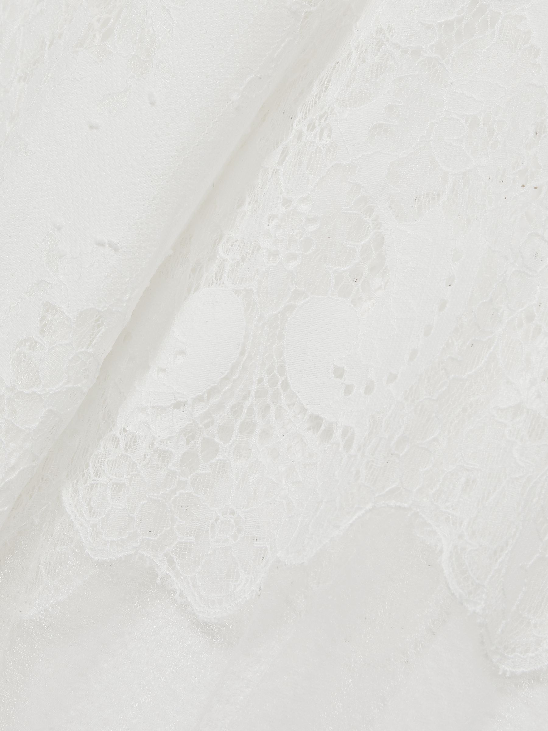 Lace Flared-Cuff Blouse in Ivory