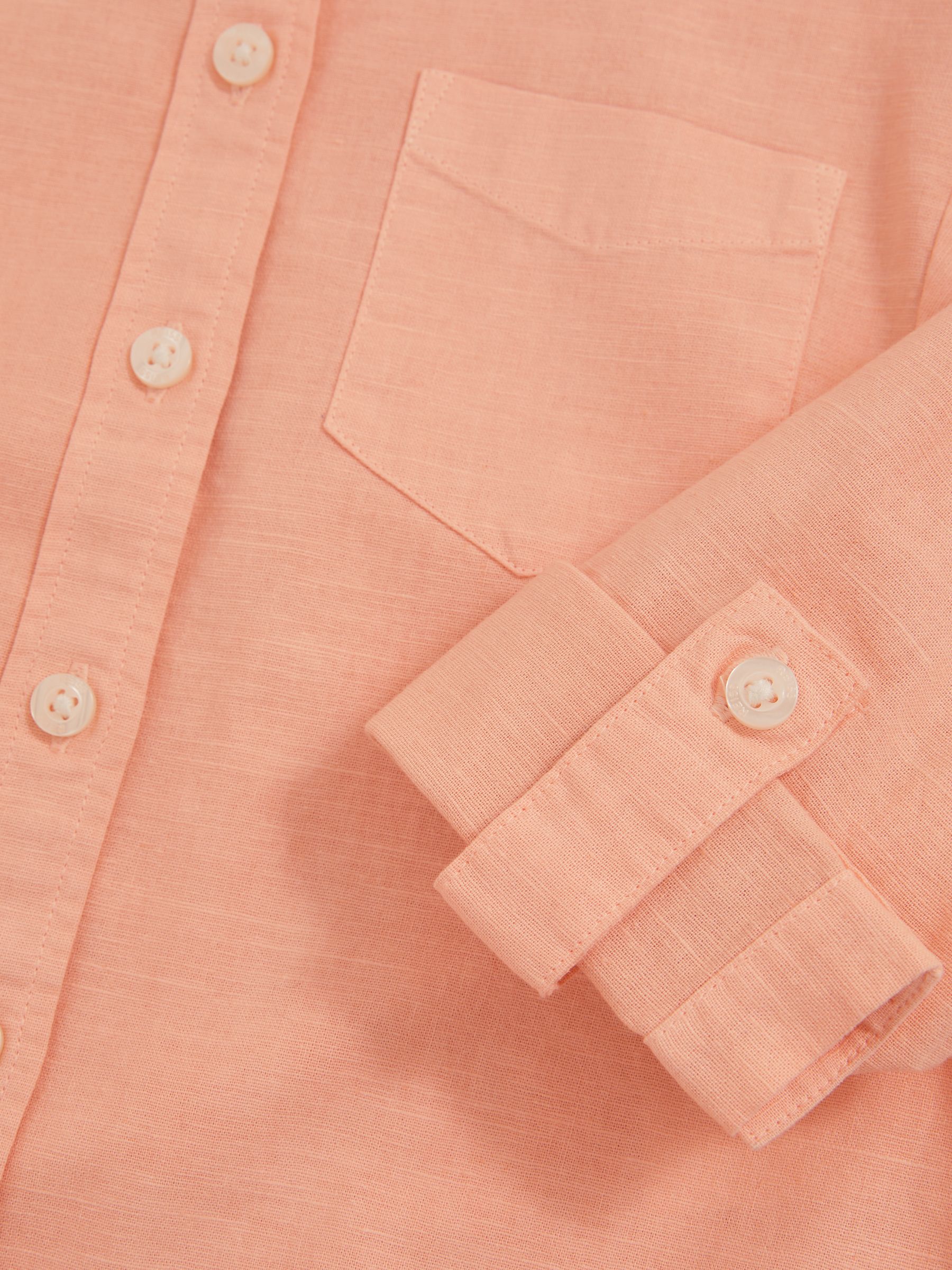 4-9 yrs Linen Roll-Cuff Shirt in Peach