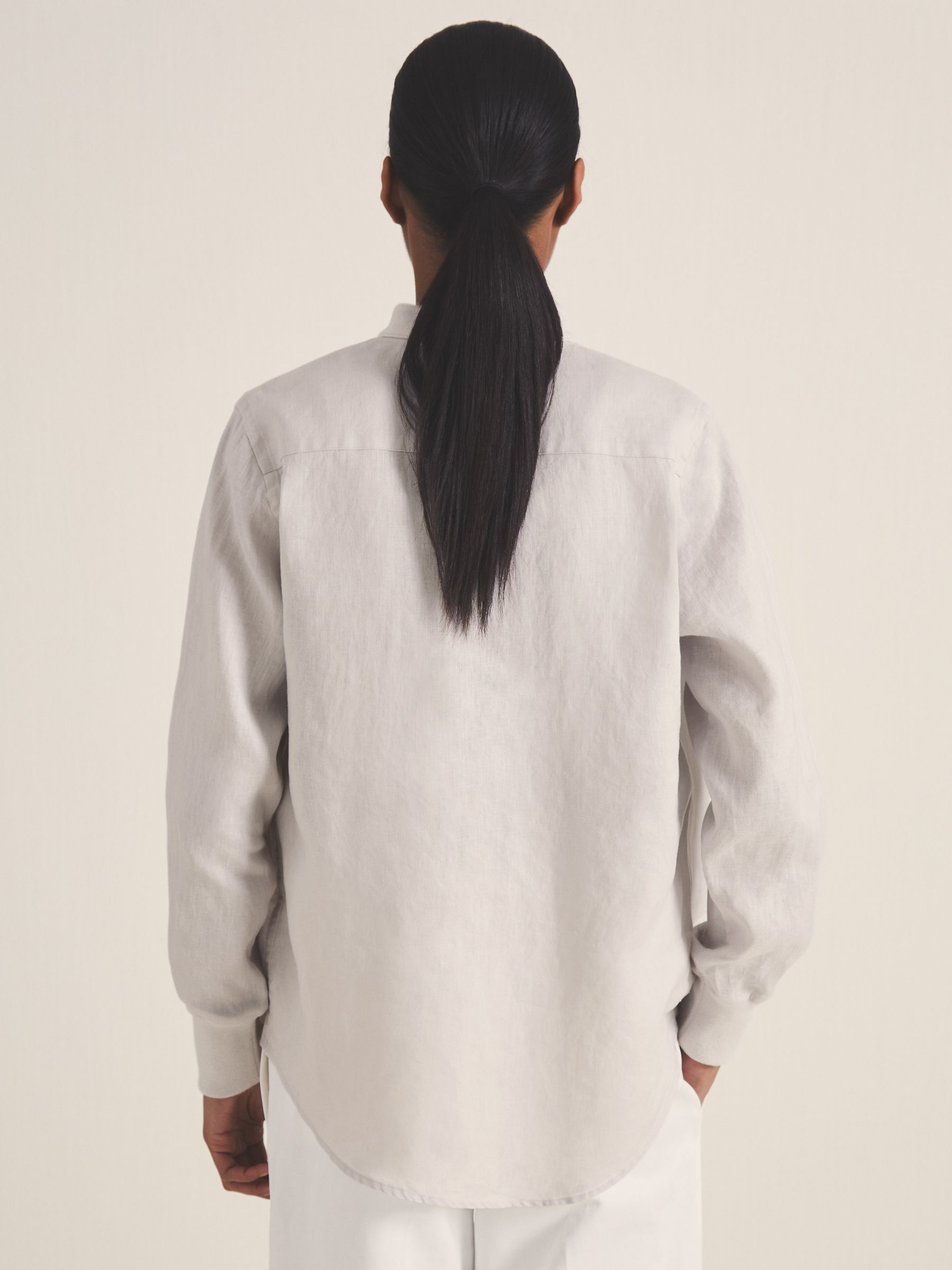 Reiss | Les 100 Ciels Linen Shirt in Soft Grey