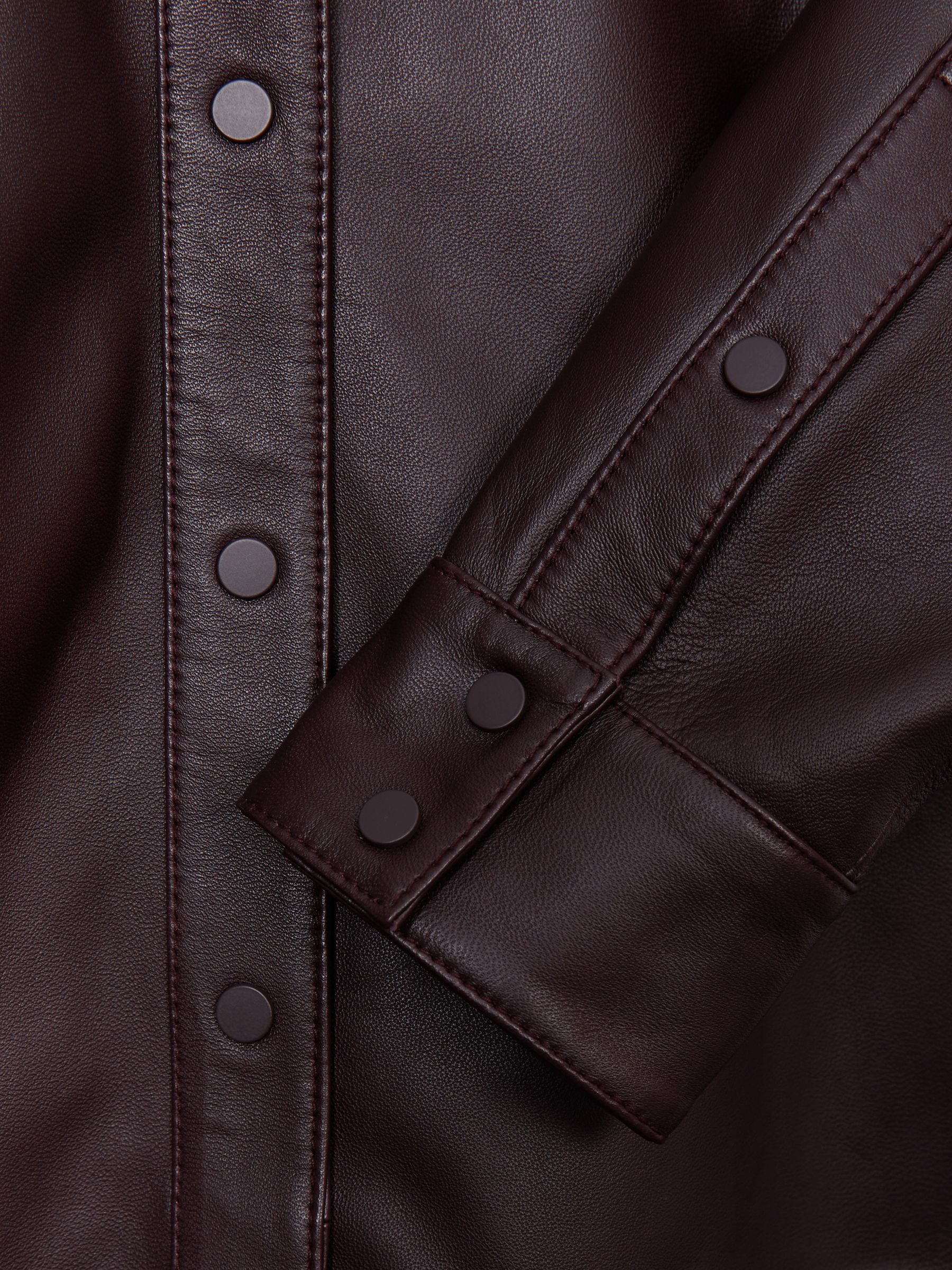 Atelier Leather Shirt in Oxblood