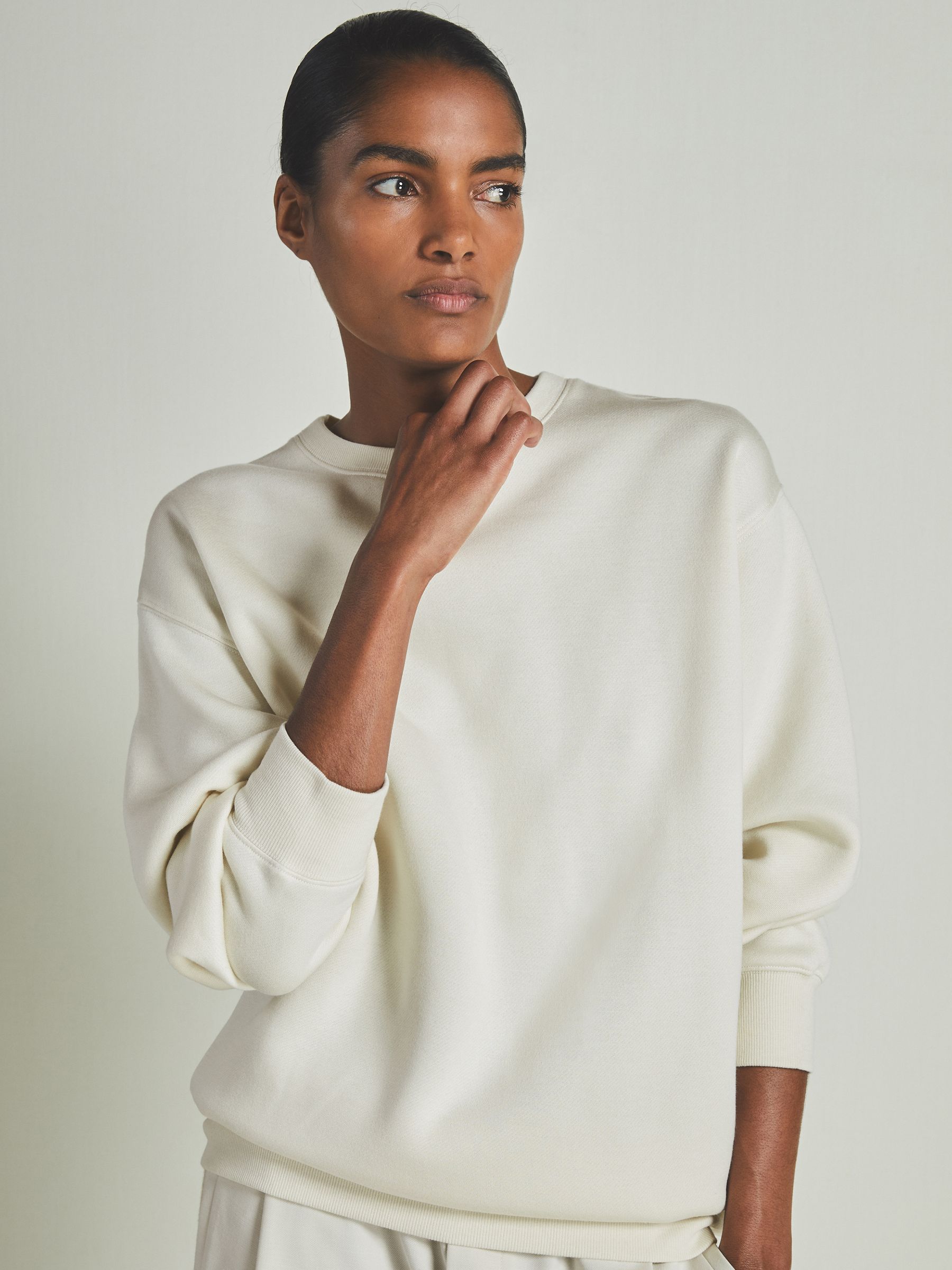 Reiss | Les 100 Ciels Oversized Sweatshirt in Cream