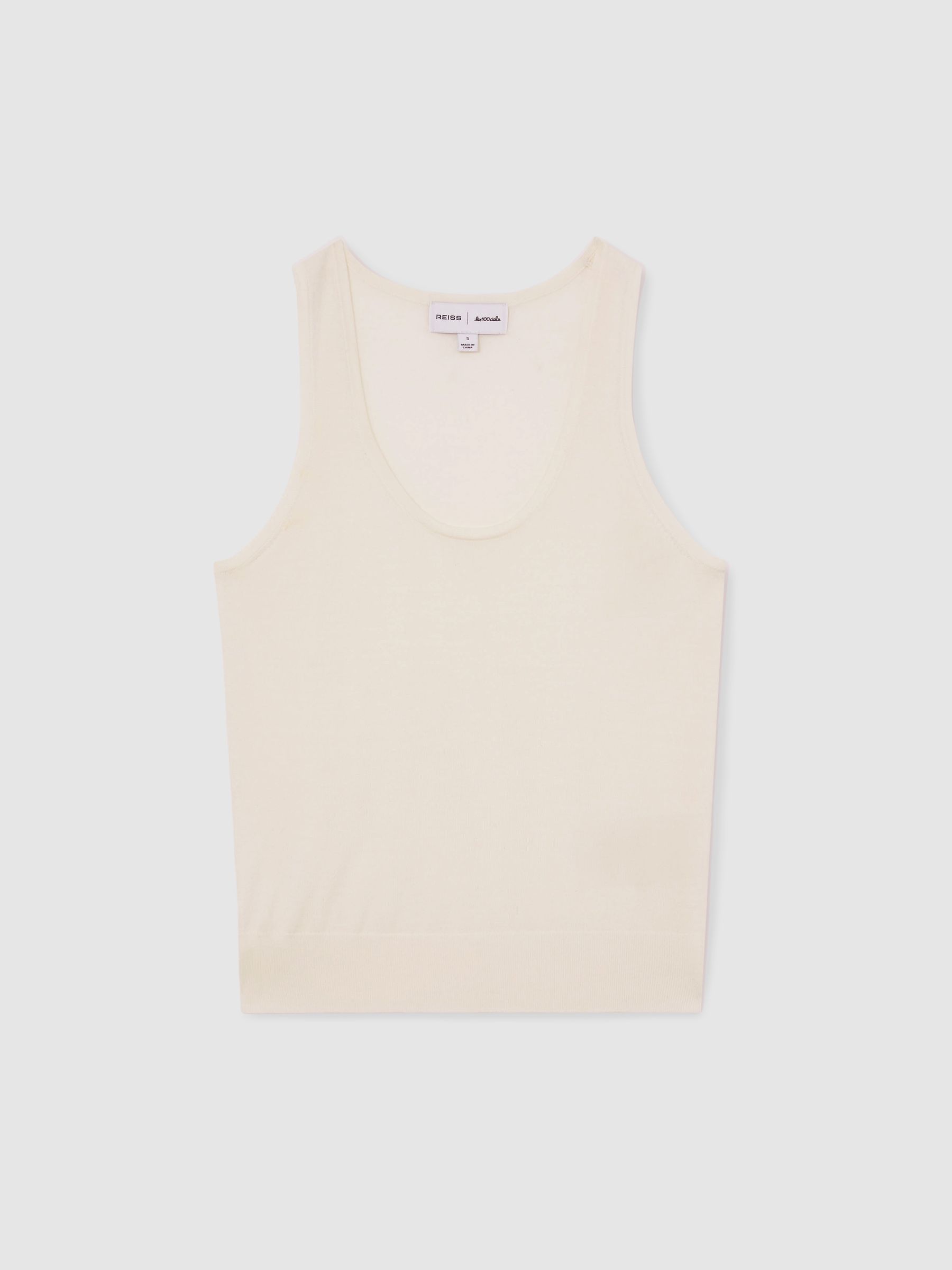 Reiss | Les 100 Ciels Wool Knit Vest in Ivory