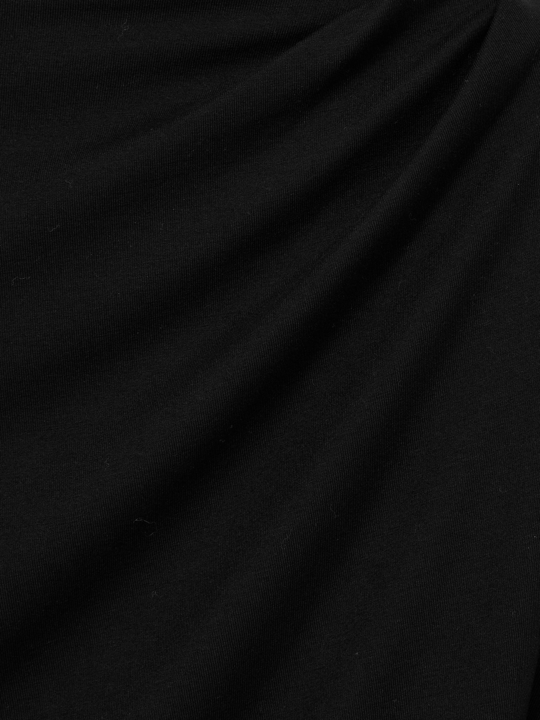 Draped Jersey Long-Sleeve Top in Black