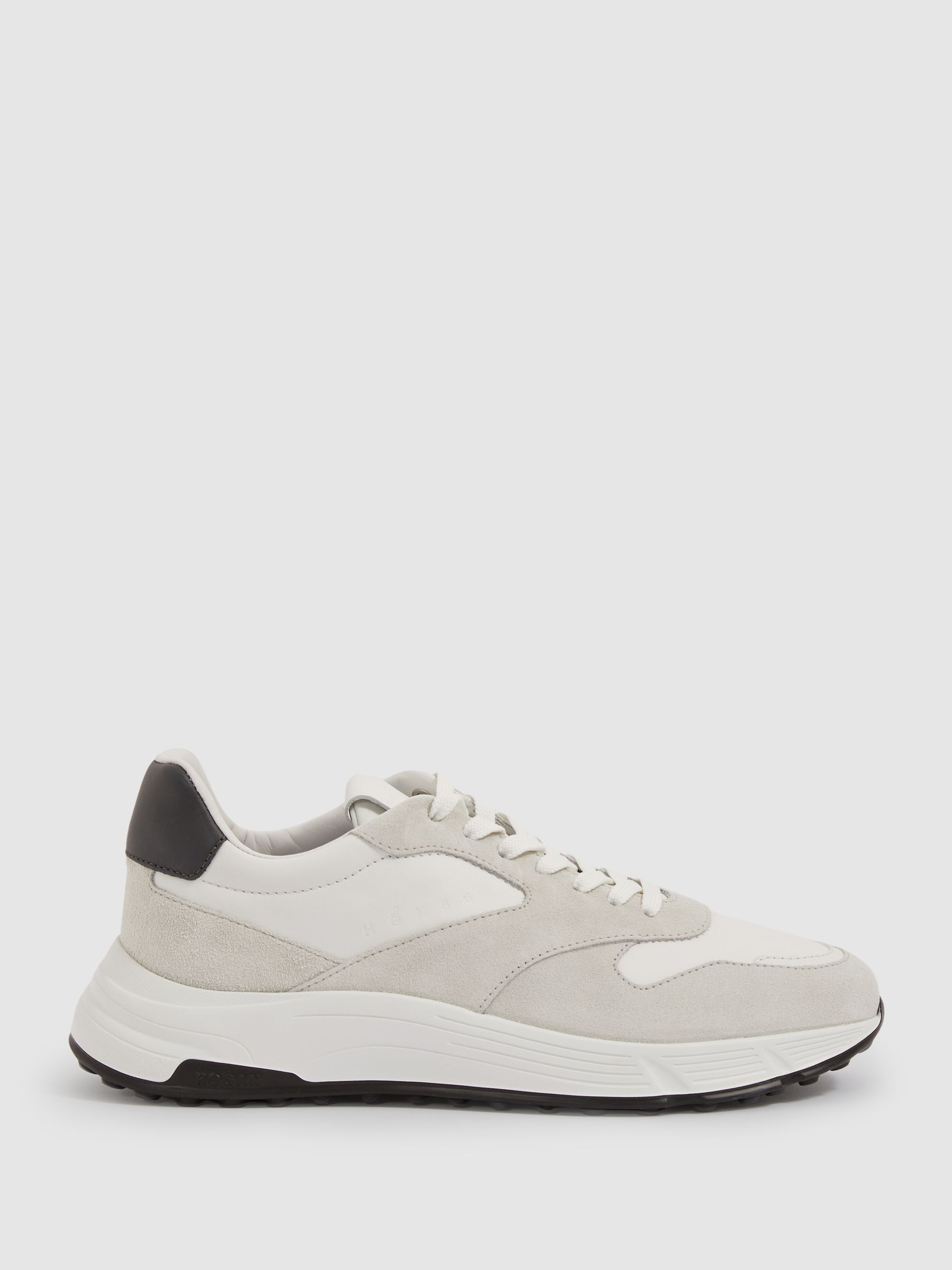 Hogan Suede Technical Trainers in Grey Multi