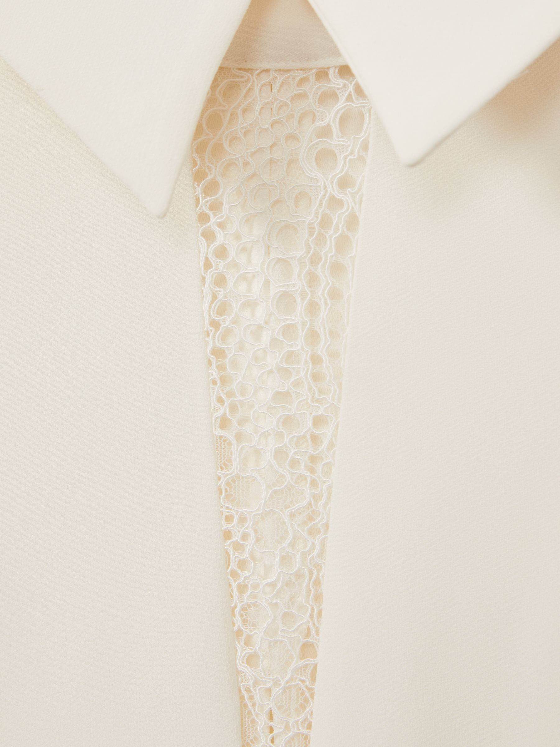 Lace Insert Blouse in Cream