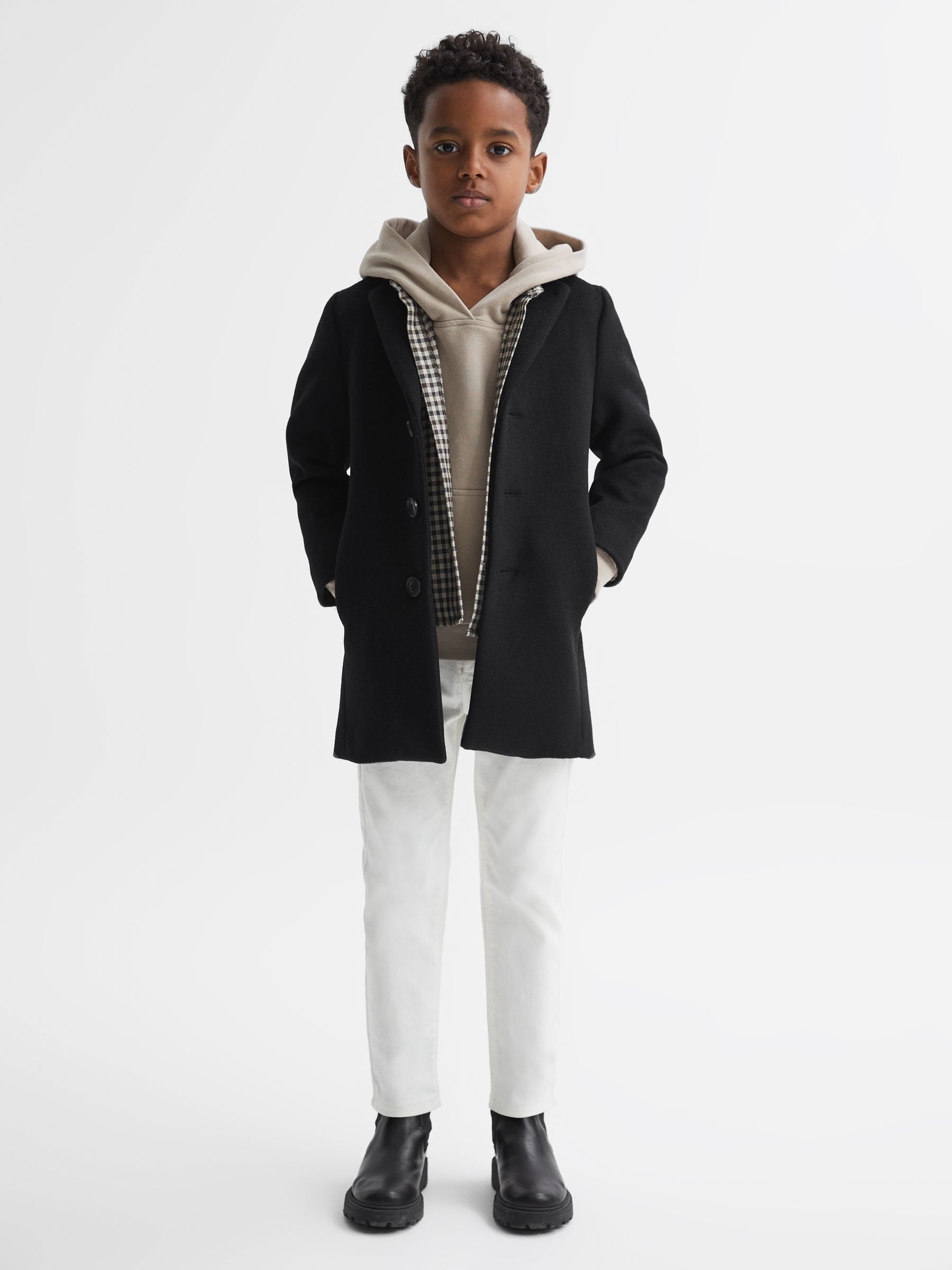 3-9 yrs Single Breasted Overcoat in Black