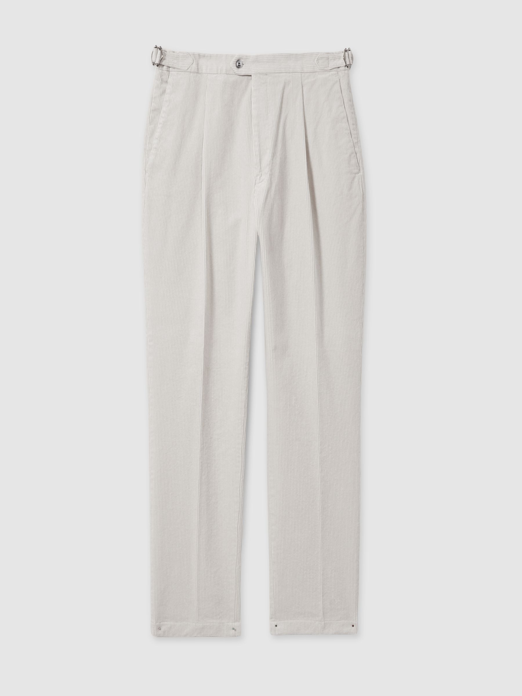 Oscar Jacobson Regular-Fit Corduroy Trousers in White