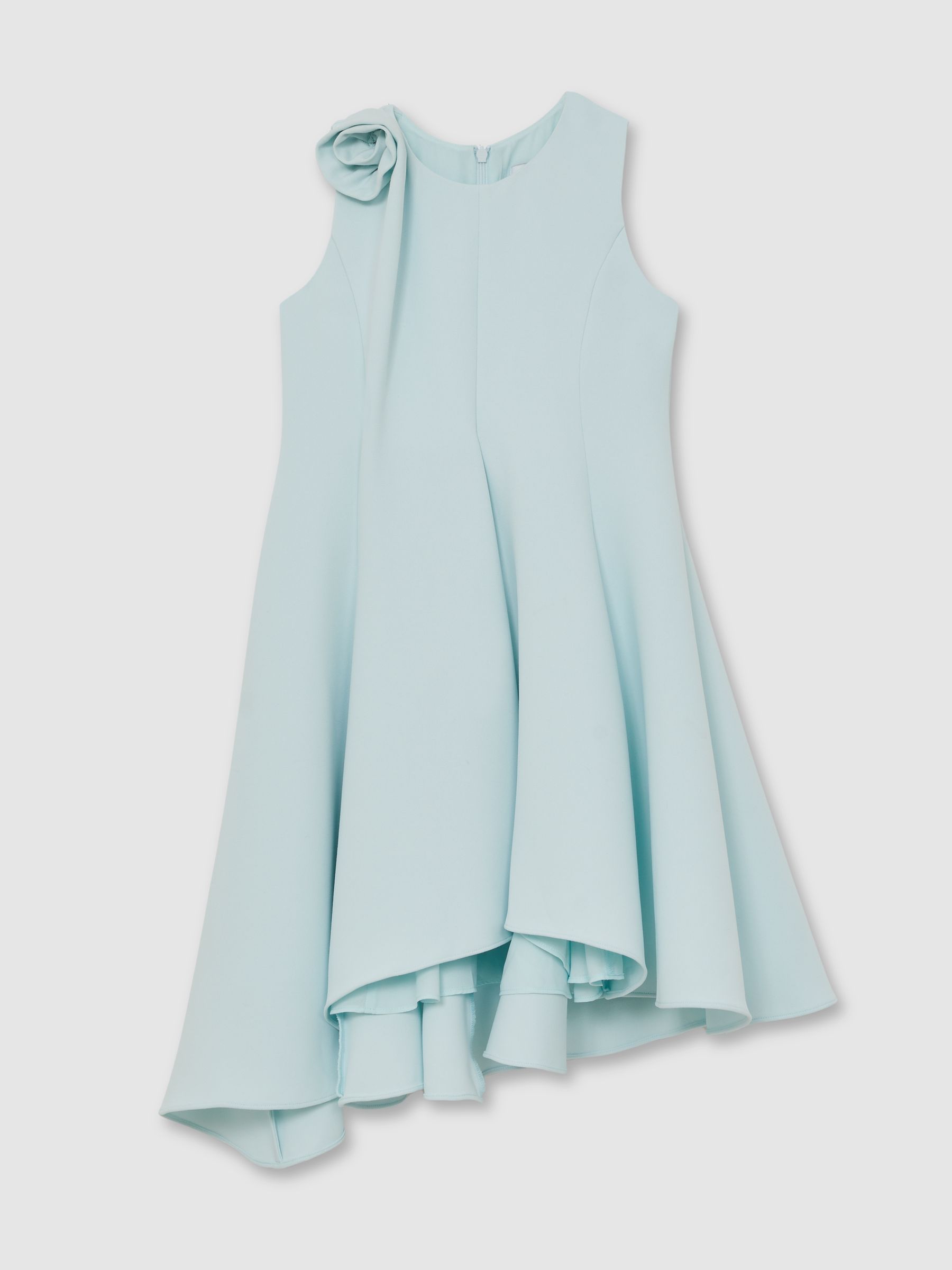 13-14 yrs Flower-Detail Fit-And-Flare Dress in Blue