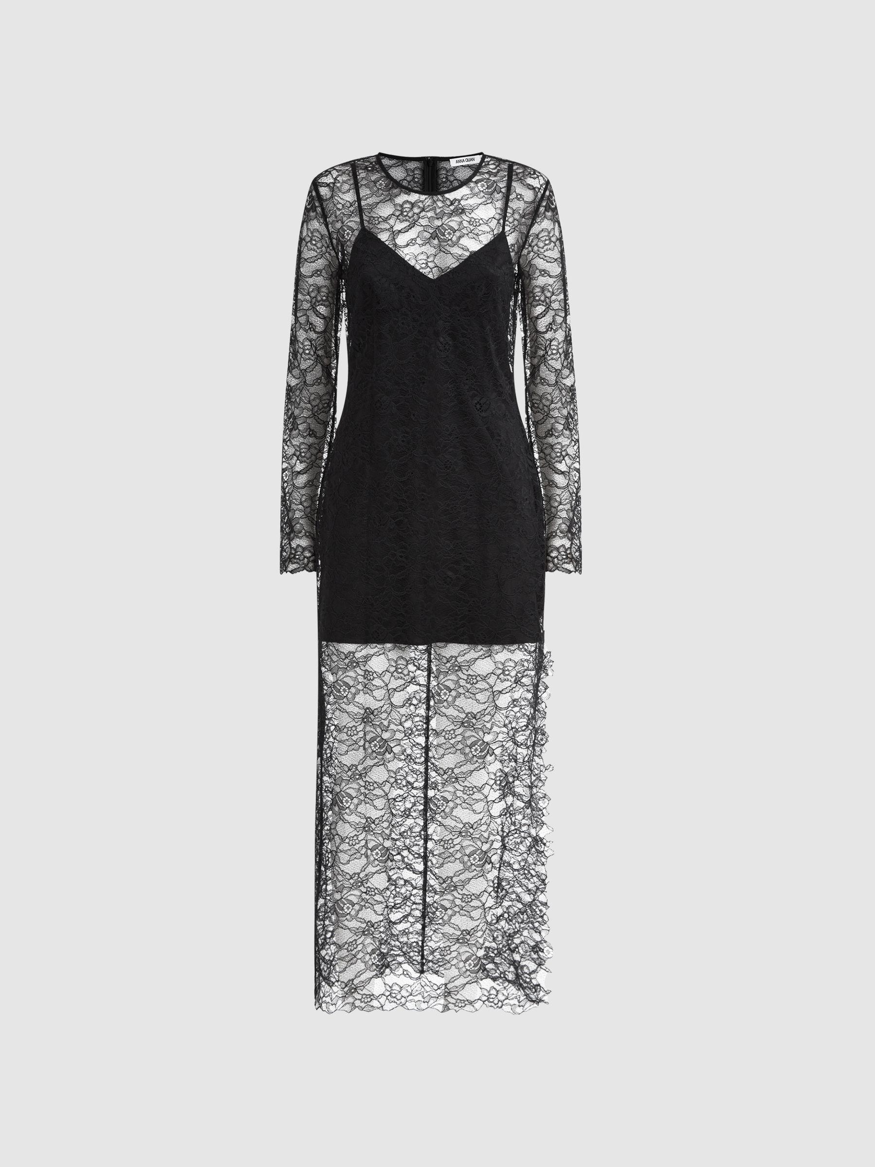 Anna Quan Lace Maxi Dress in Black