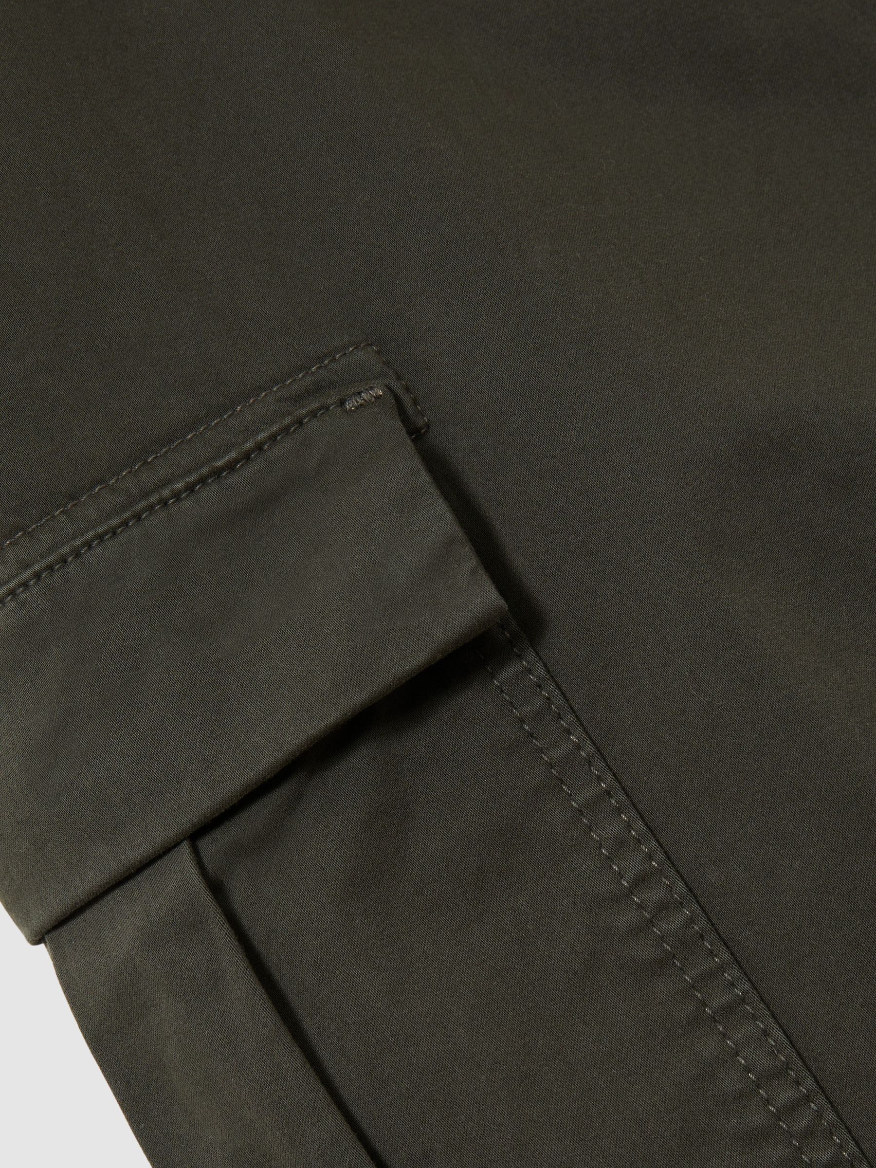 Paige Stretch-Cotton Slim Cargo Trousers in Khaki