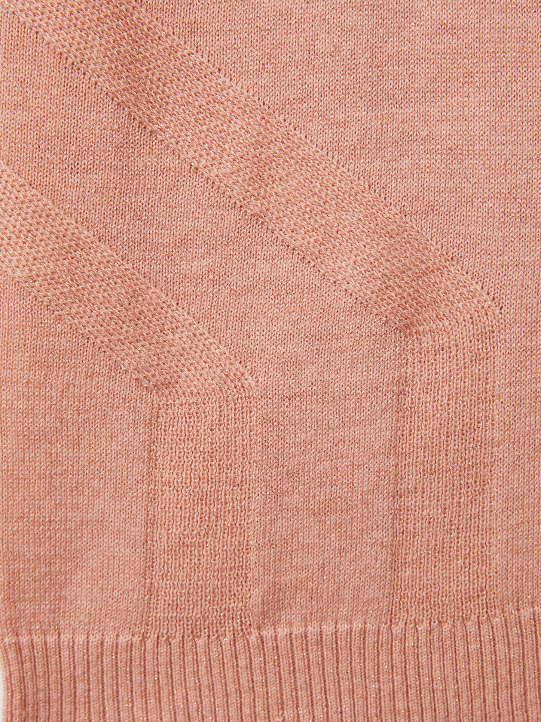 Paige Metallic Ruffle Trim Top in Peach