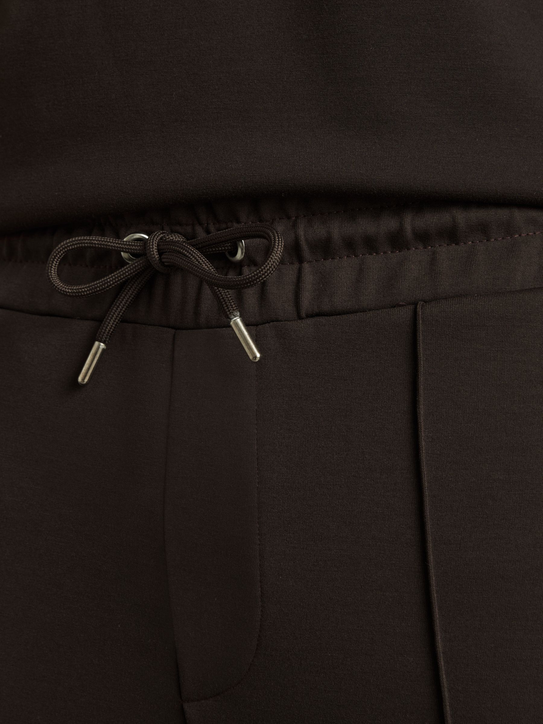 Interlock-Jersey Drawstring Joggers in Chocolate Brown