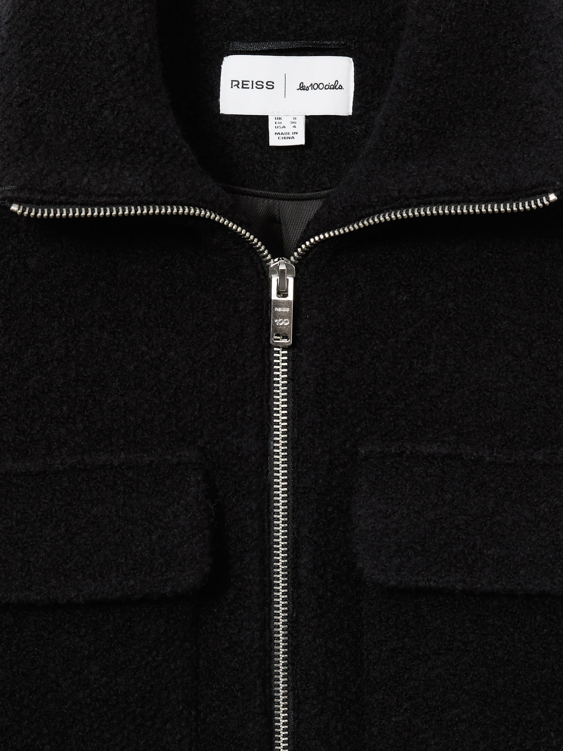 Reiss | Les 100 Ciels Textured Wool Jacket in Black