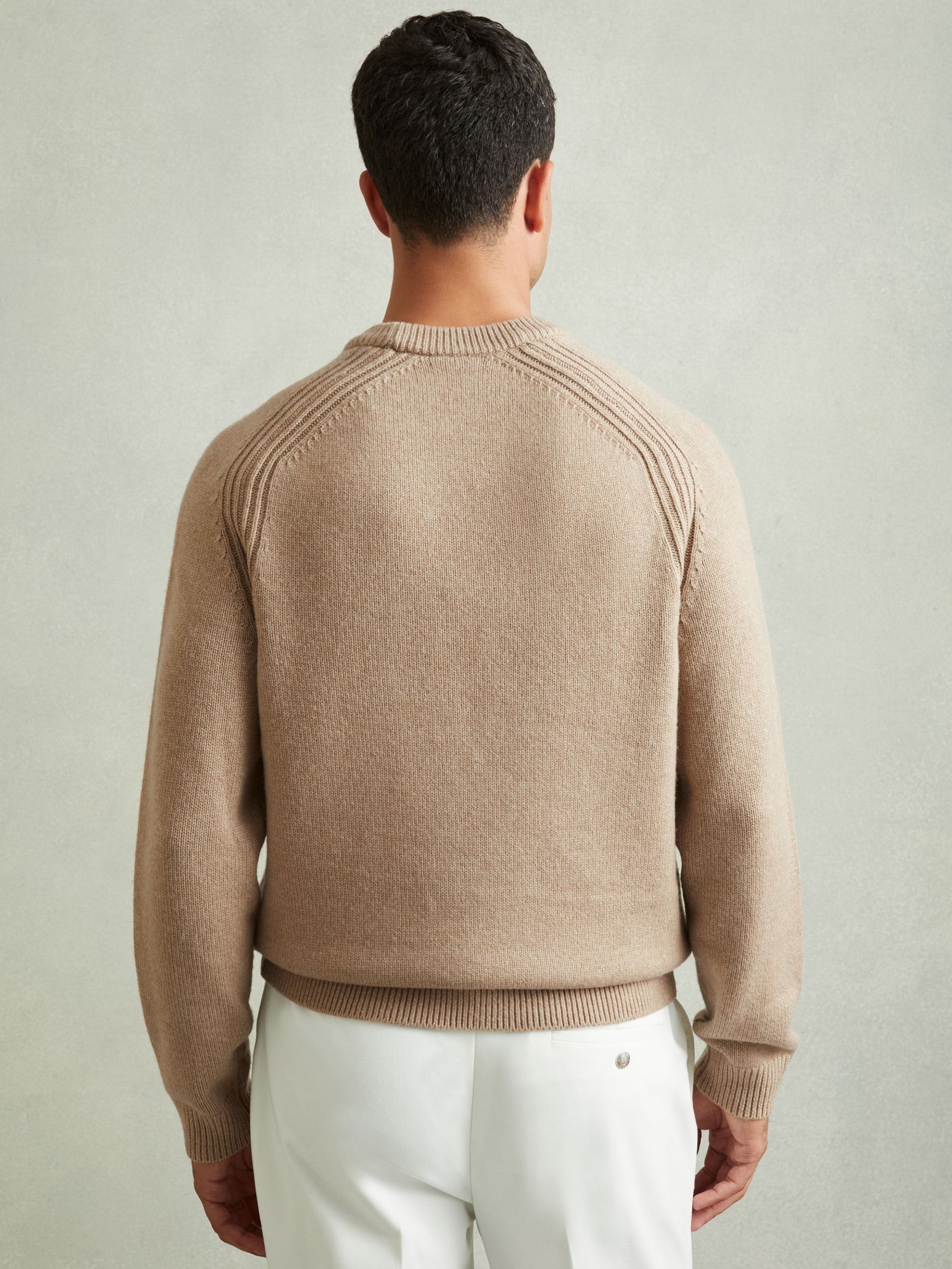 Wool-Blend Raglan-Sleeve Jumper in Camel Brown