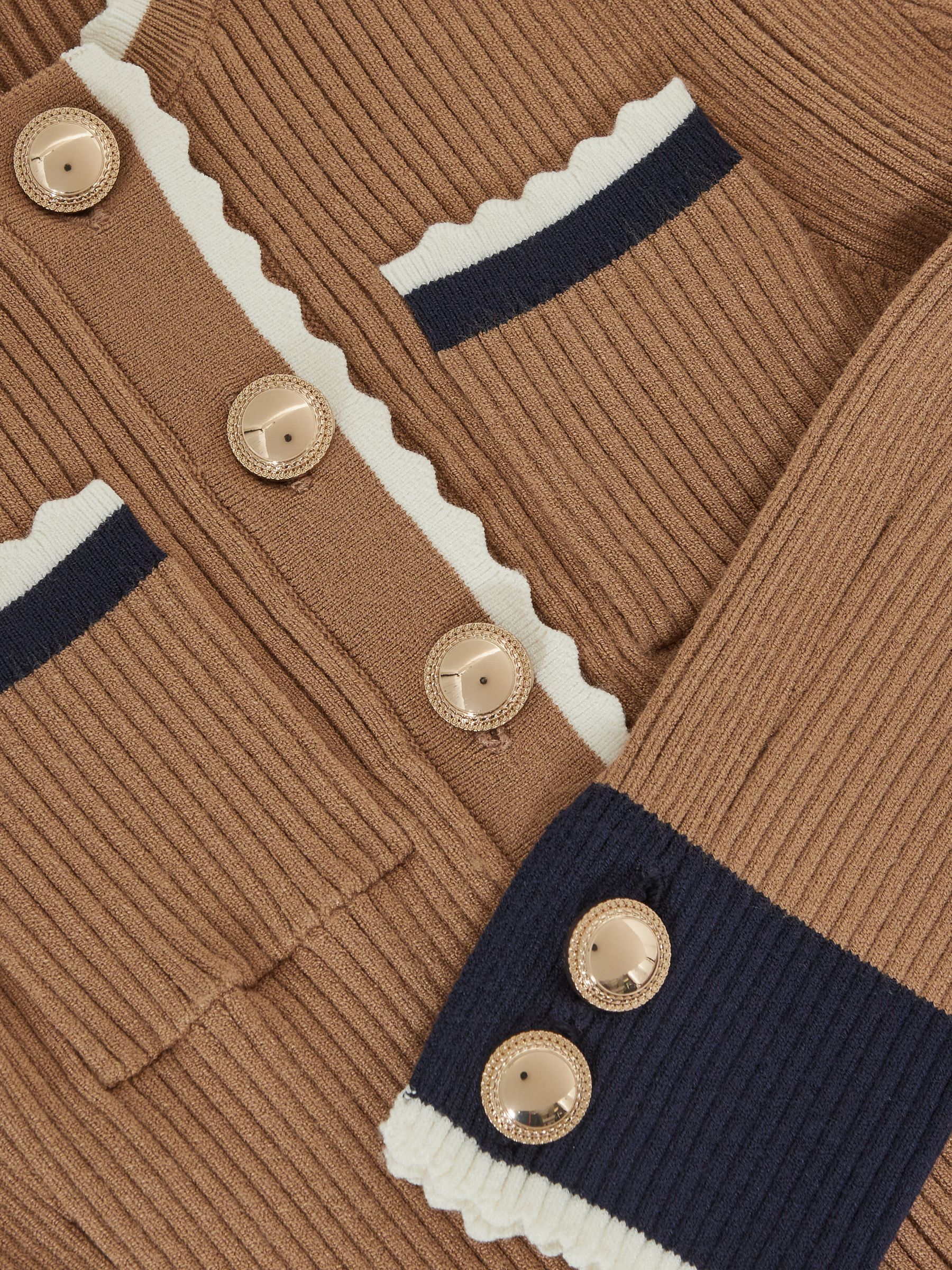 3-9 yrs Scallop-Trim Rib-Knit Dress in Camel