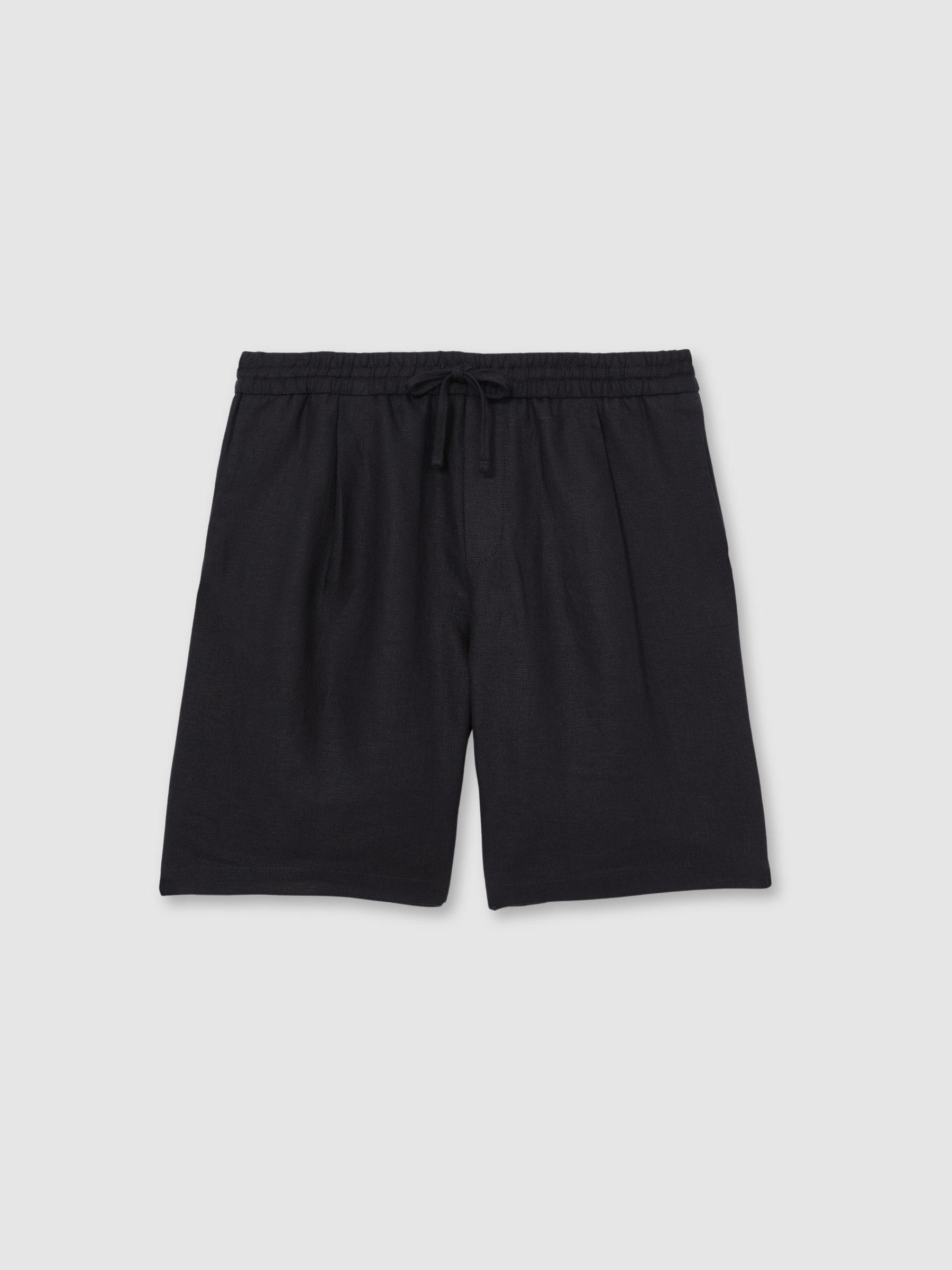 Linen Drawstring Shorts in Navy