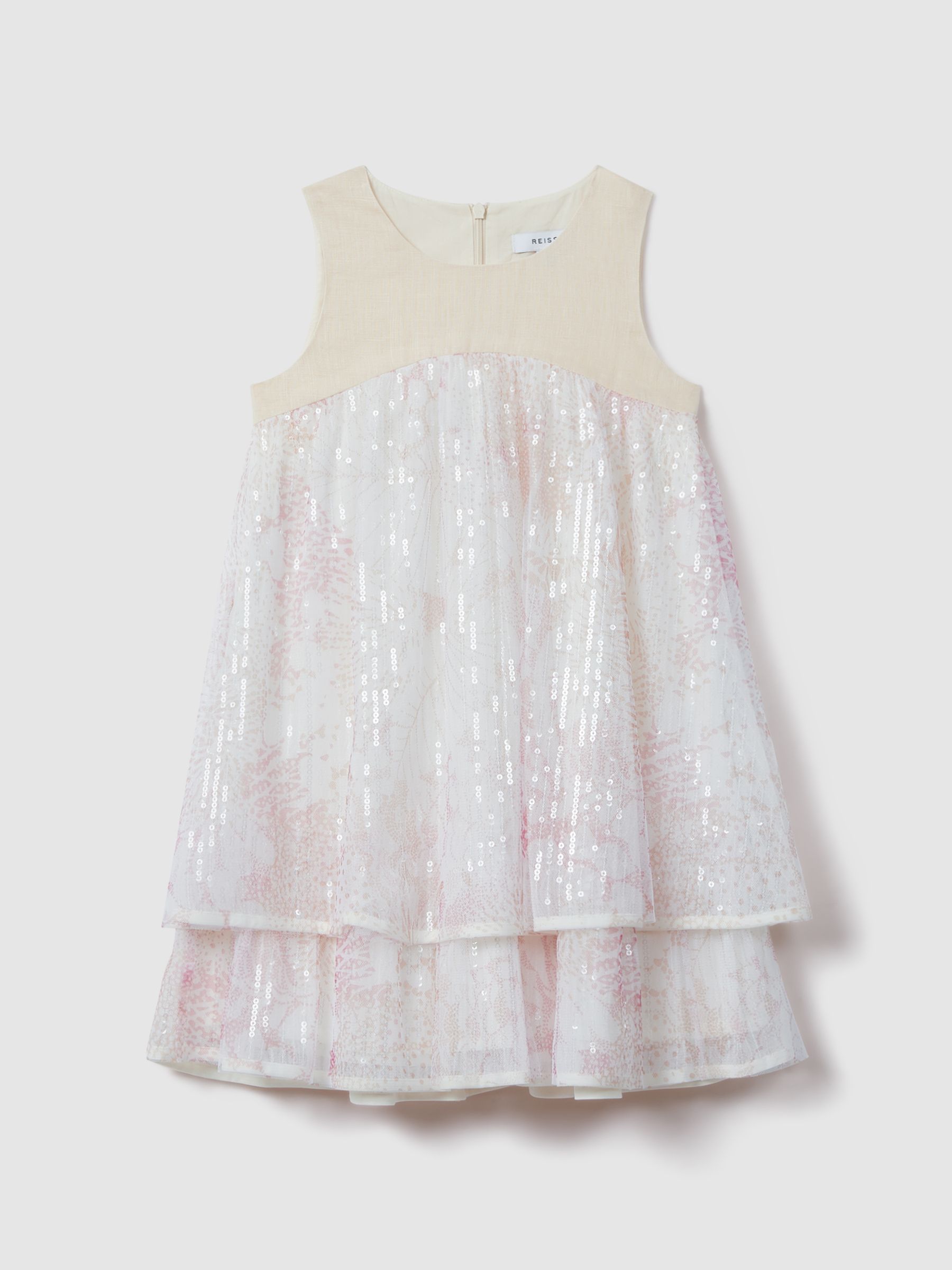 Tiered Sequin Dress in Pink