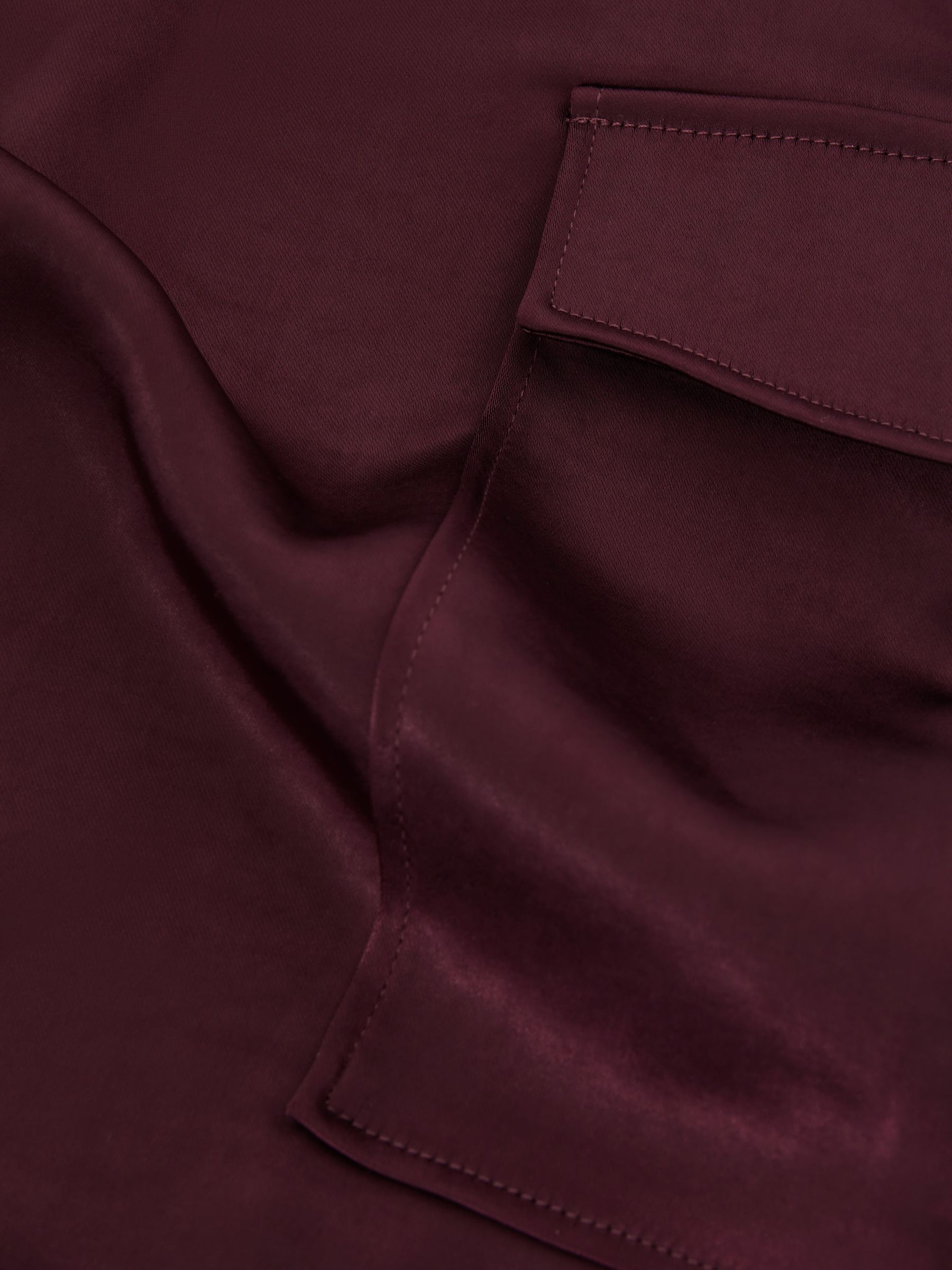 Paige Satin Cargo Trousers in Dusty Cherrywood